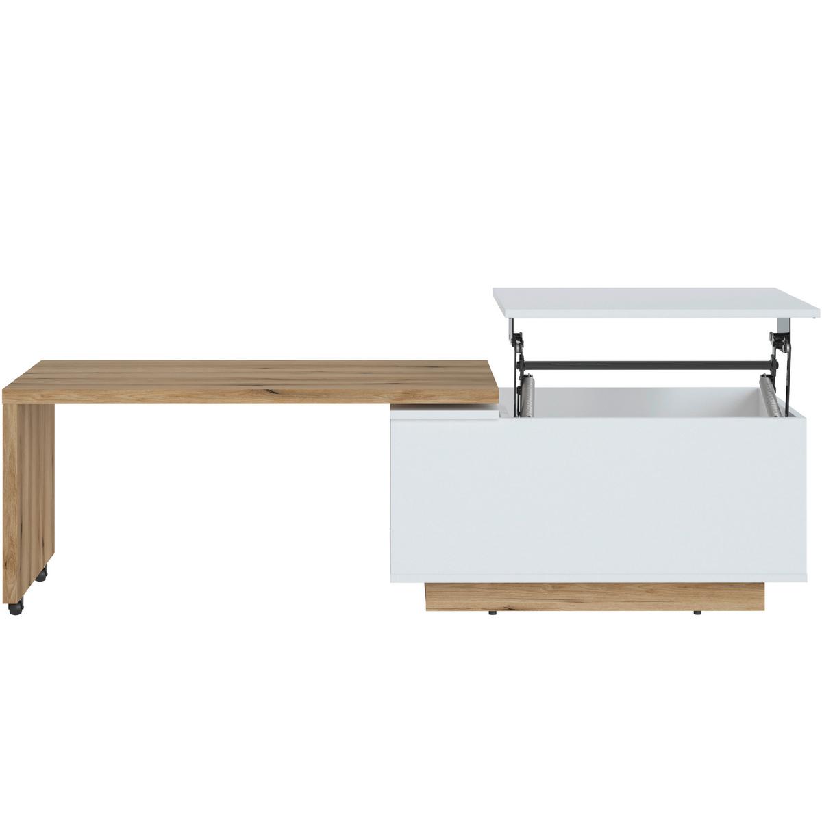 Couchtisch Dalano Weiß/eichefarben B: 95 Cm - Eichefarben/Weiß, Trend, Holzwerkstoff (95/45,3/54cm) - MID.YOU