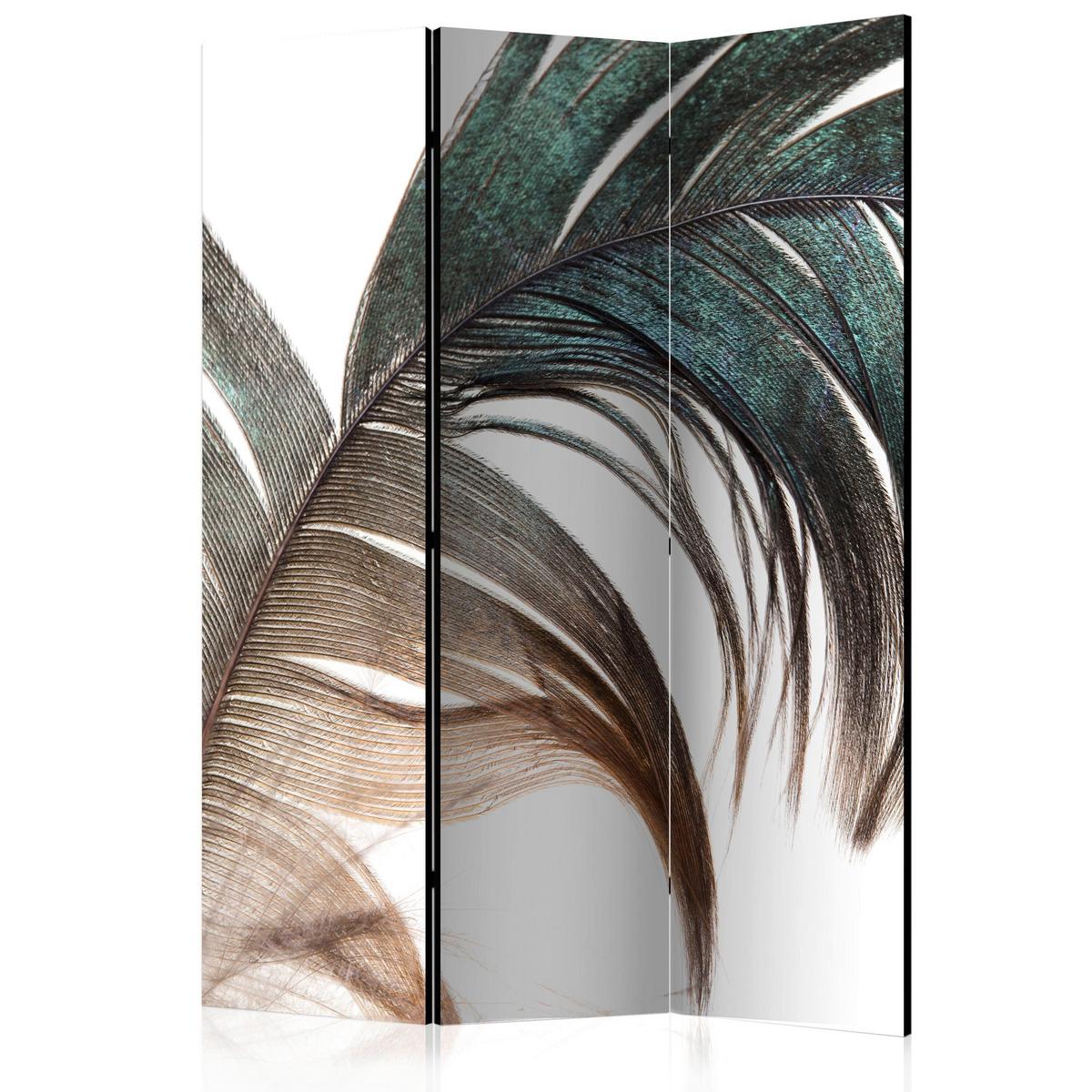 Paravent Mintgrün Ecru B: 135 cm - Ecru/Mintgrün, Basics, Holz/Textil (135/172/3cm) - artgeist