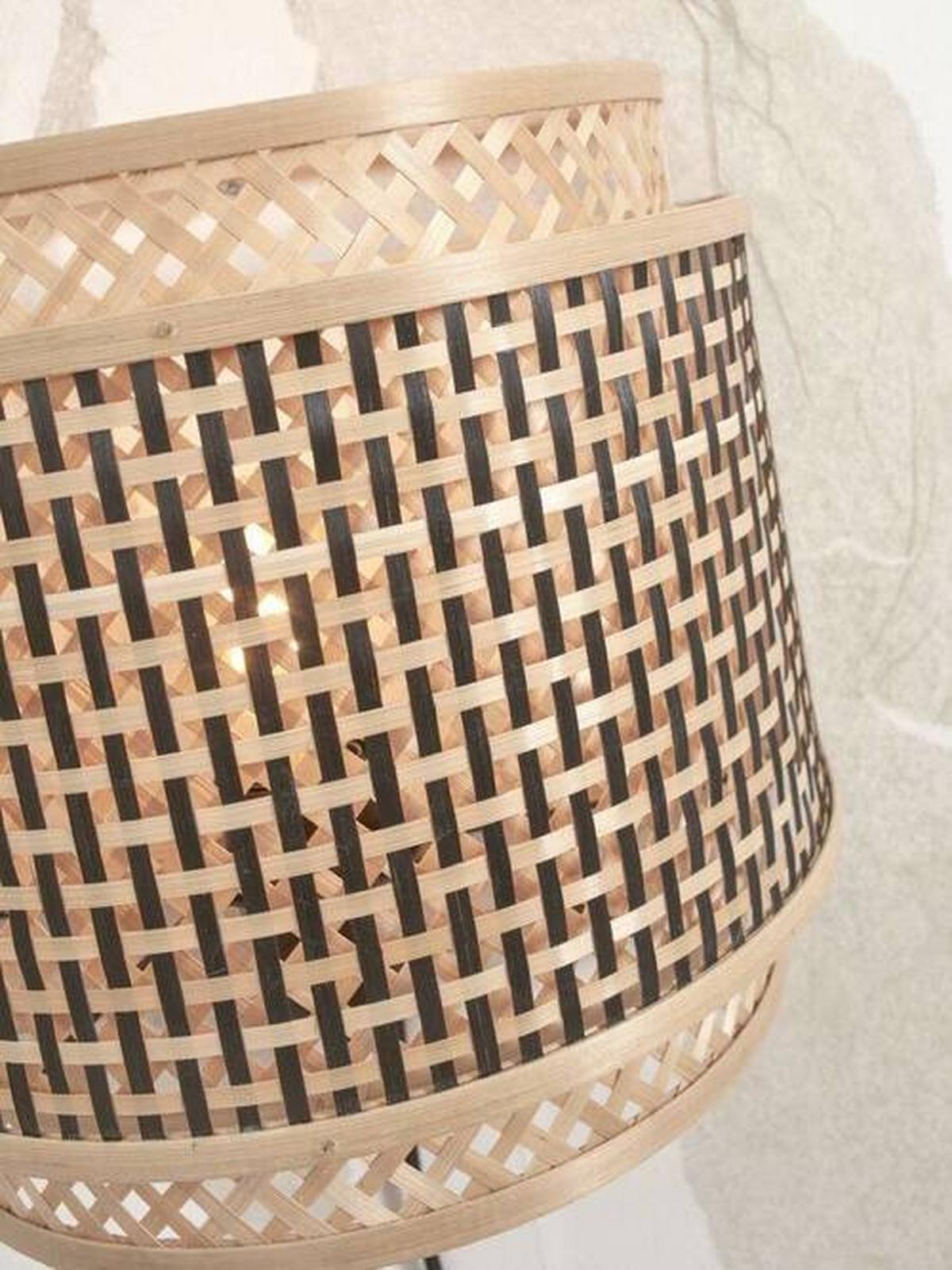Wandleuchte Bhutan/W24/Bn - Schwarz/Naturfarben, Trend, Holz (24/12/21cm) - Good & Mojo