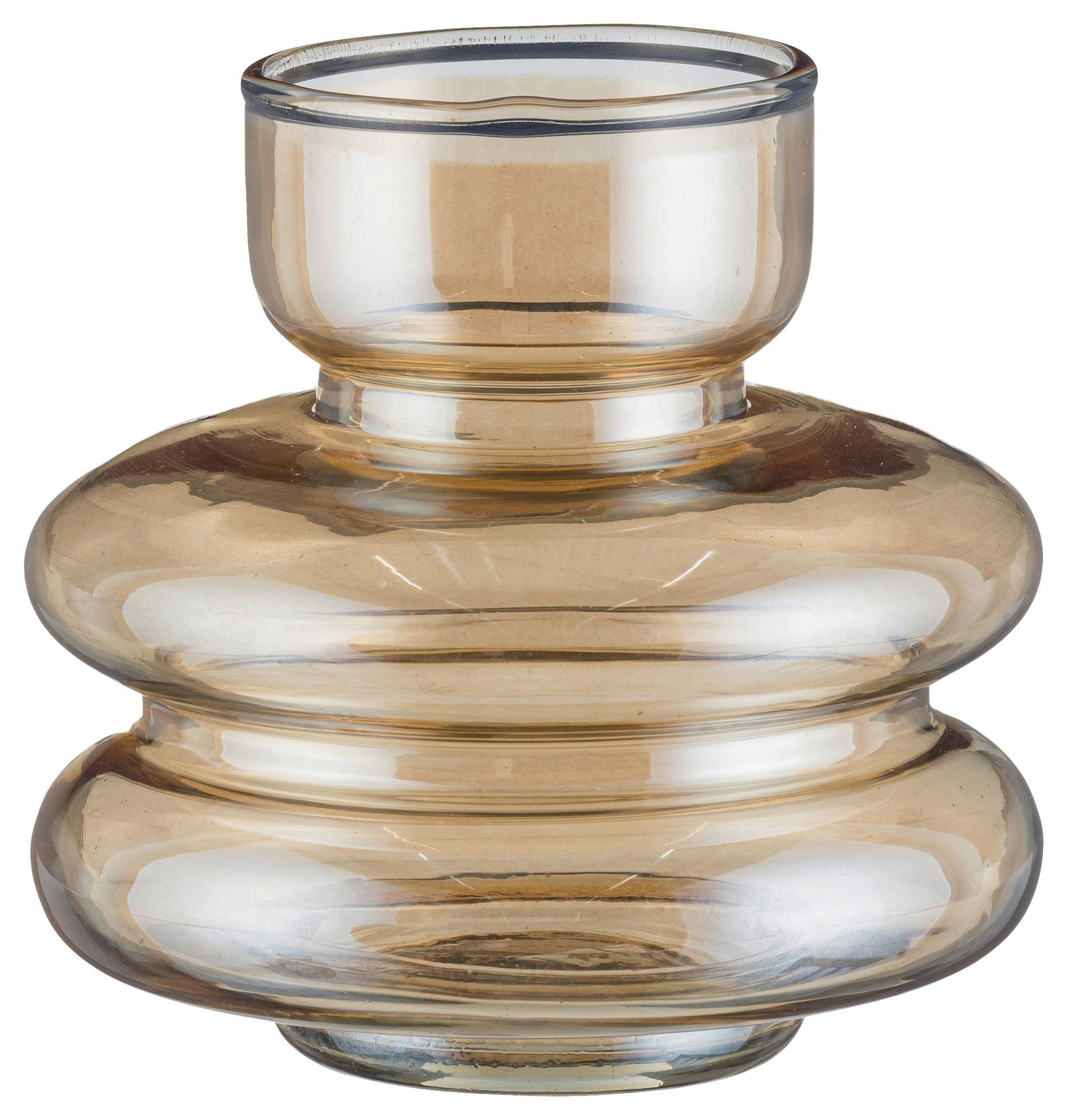 dekorační váza BLOOM I -PAZ- - barvy zlata, Konvenční, sklo (12/12/12cm) - Modern Living