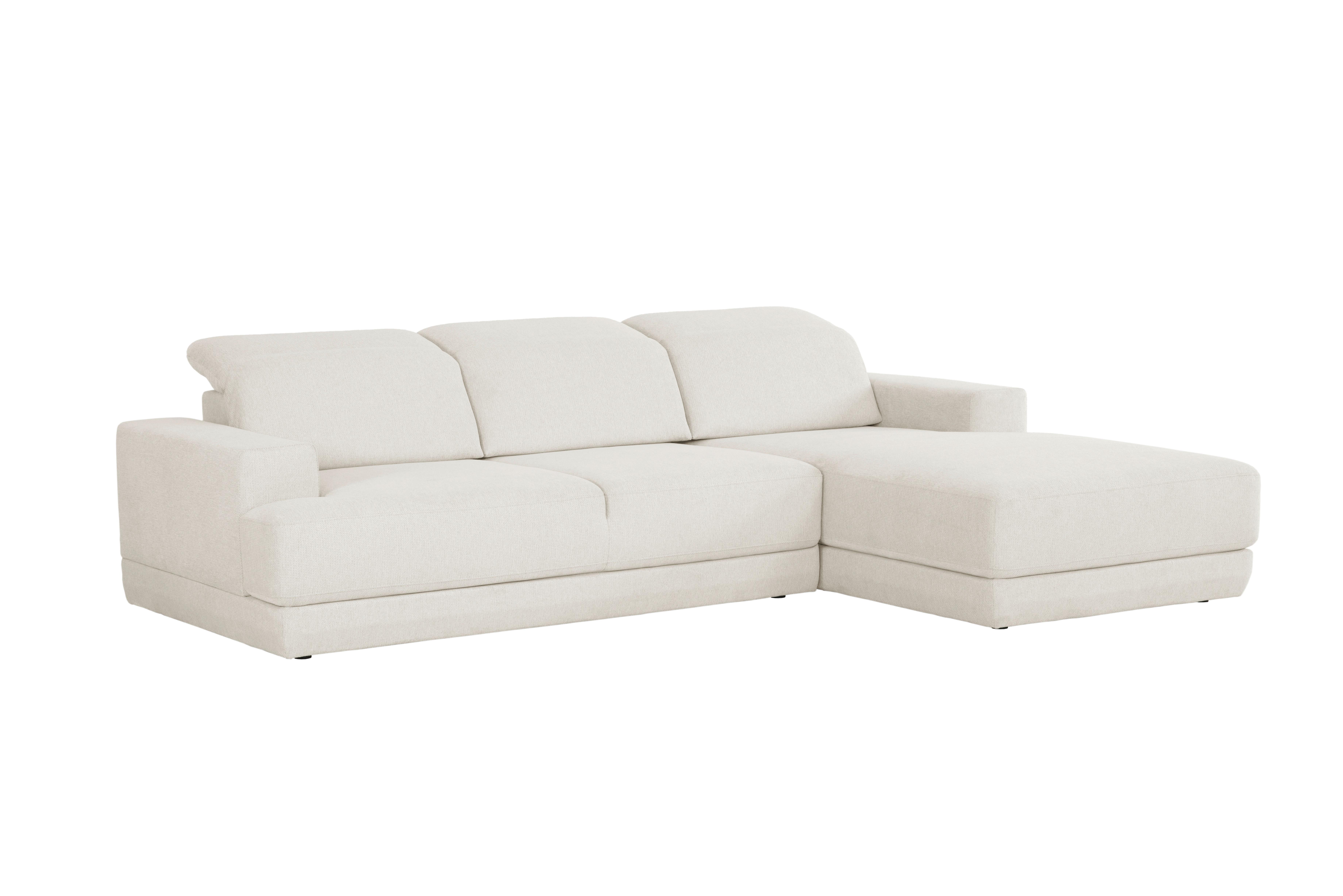 Ecksofa Frans Weiß S: 293 cm - Schwarz/Weiß, Design, Textil (293/204cm) - MID.YOU