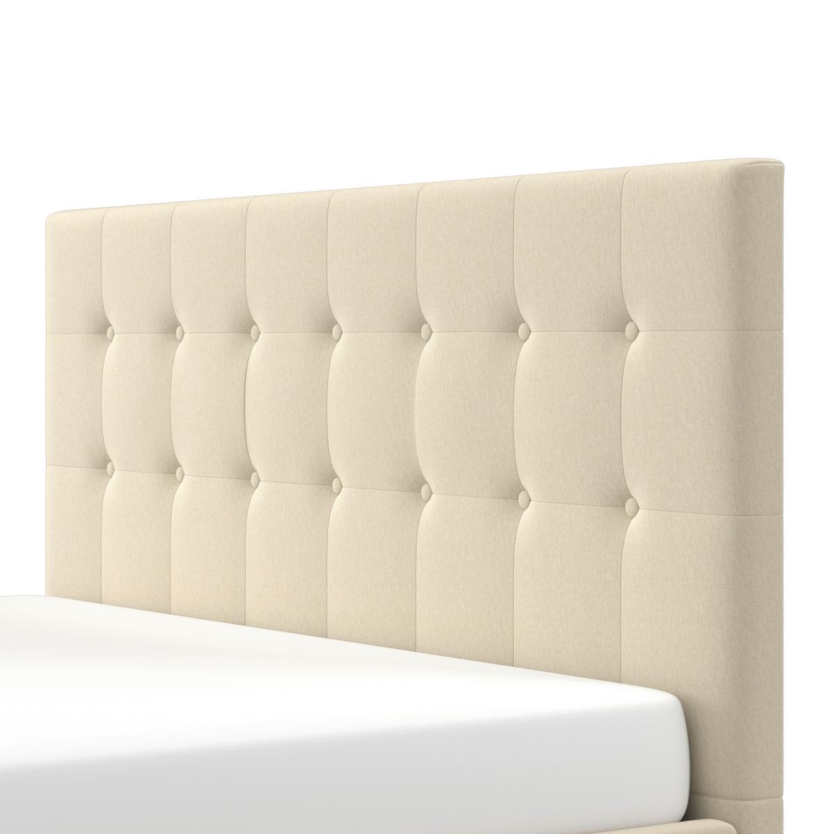 Manželská postel FREDERICO, 180x200, béžová - černá/krémová, Moderní, kompozitní dřevo/textil (180/200cm) - Bessagi Home