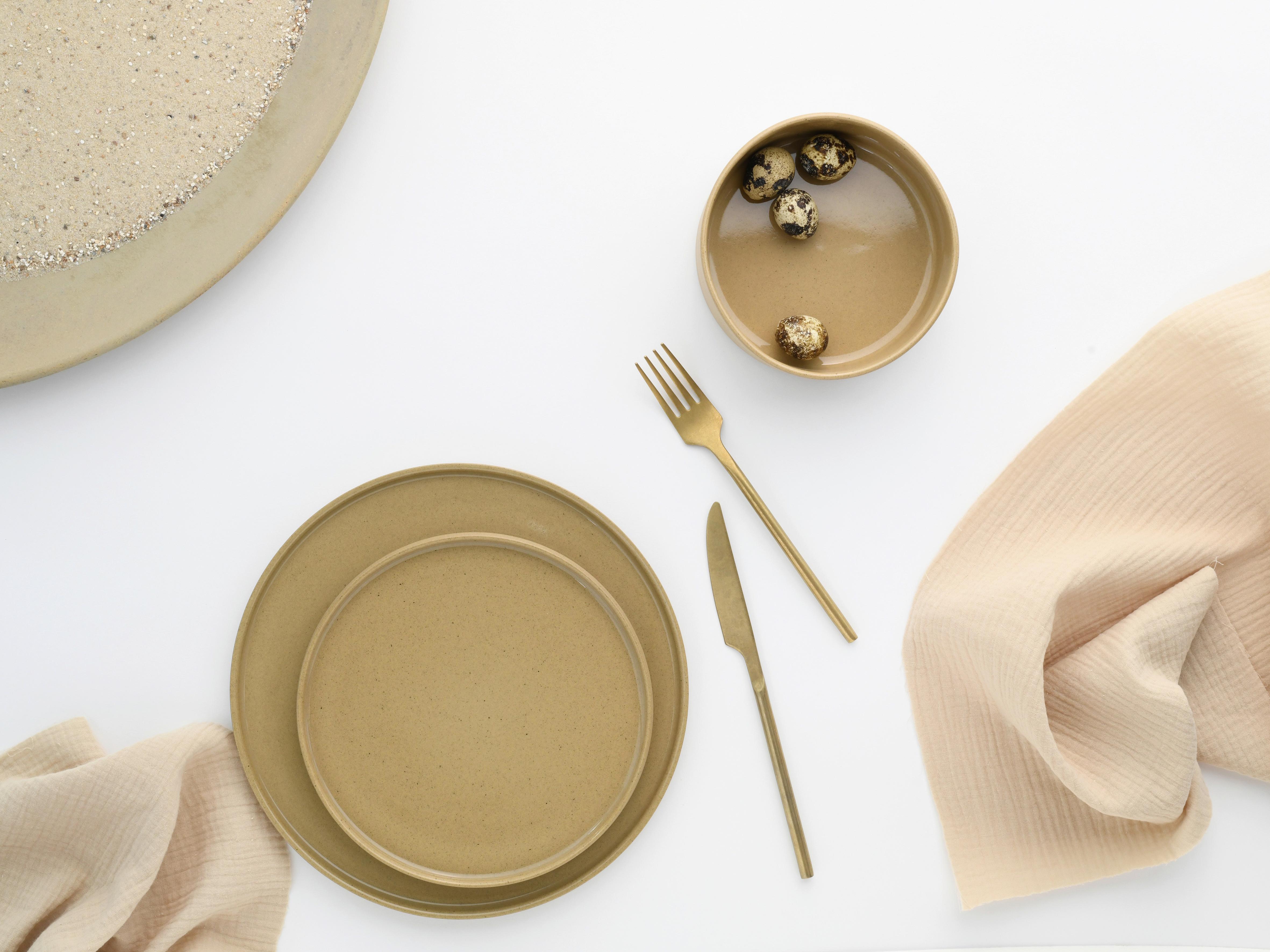 Speisetellerset Futuro Sand Hellbraun L: 28,5 cm - Hellbraun, Basics, Keramik (26/26/2cm) - Creatable