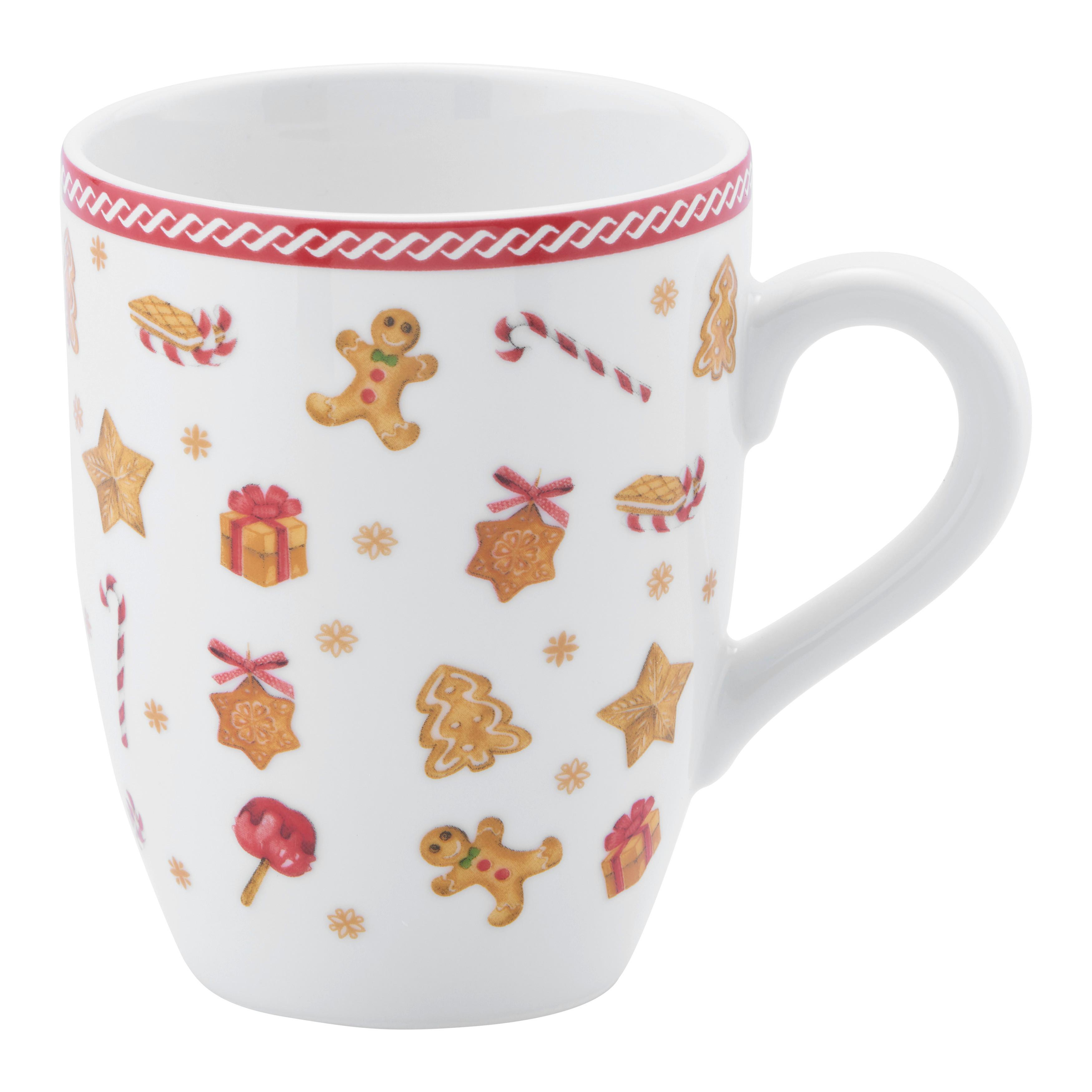Hrnek na kávu XMAS - GINGER - bílá/červená, Konvenční, keramika (8,6/10cm) - Mömax