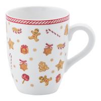 Hrnek na kávu XMAS - GINGER - bílá/červená, Konvenční, keramika (8,6/10cm) - Mömax