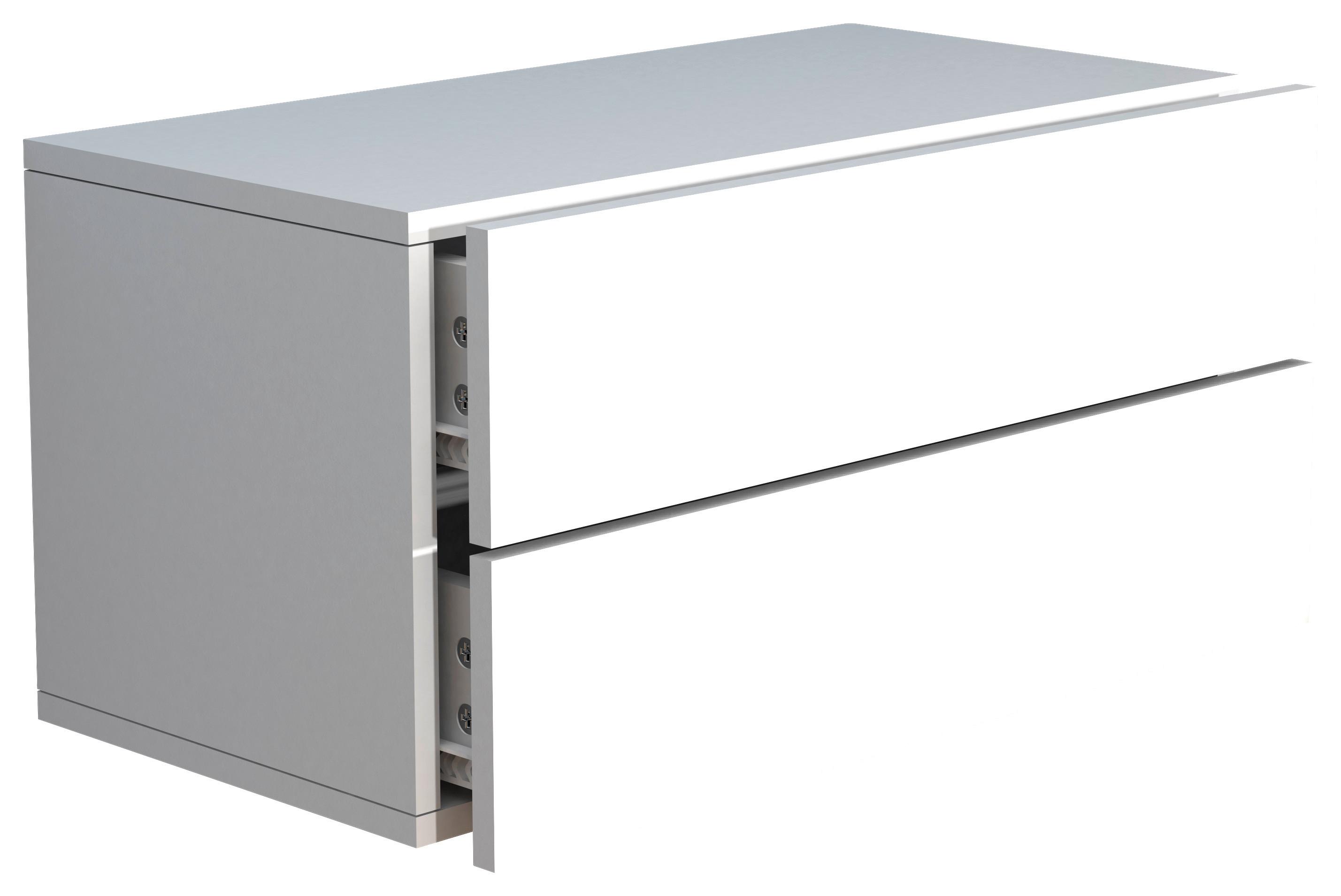 Nachtkästchen USAl L B: 60 cm Weiß - Weiß, MODERN, Holzwerkstoff (60/30/32cm) - MID.YOU