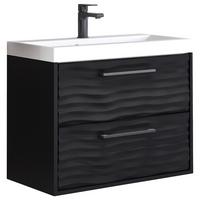 Waschbeckenunterschrank B: 60 cm, schwarz matt - Schwarz/Weiß, Basics, Keramik/Holzwerkstoff (60/50/35cm) - P & B