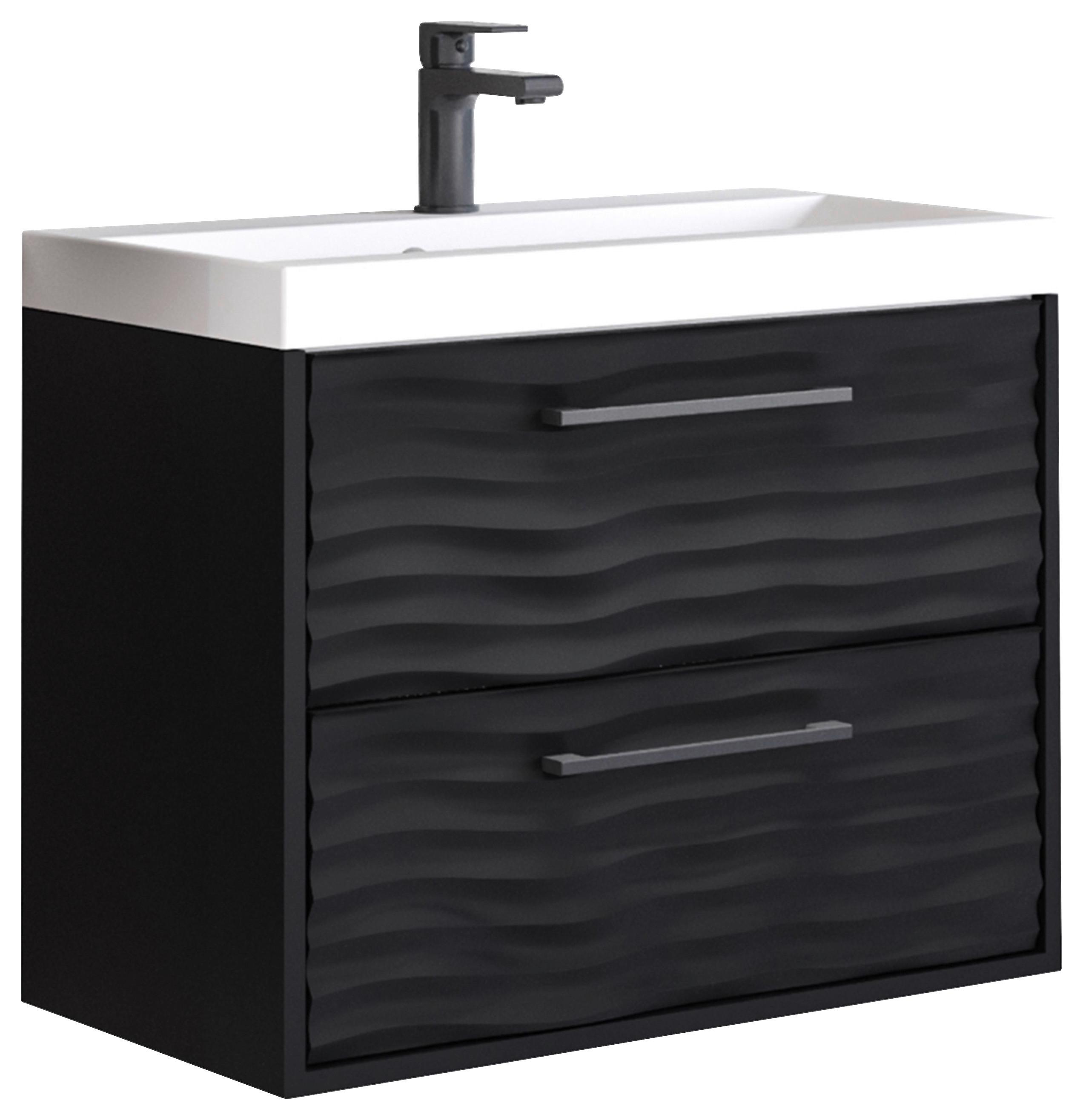 Waschbeckenunterschrank B: 60 cm, schwarz matt