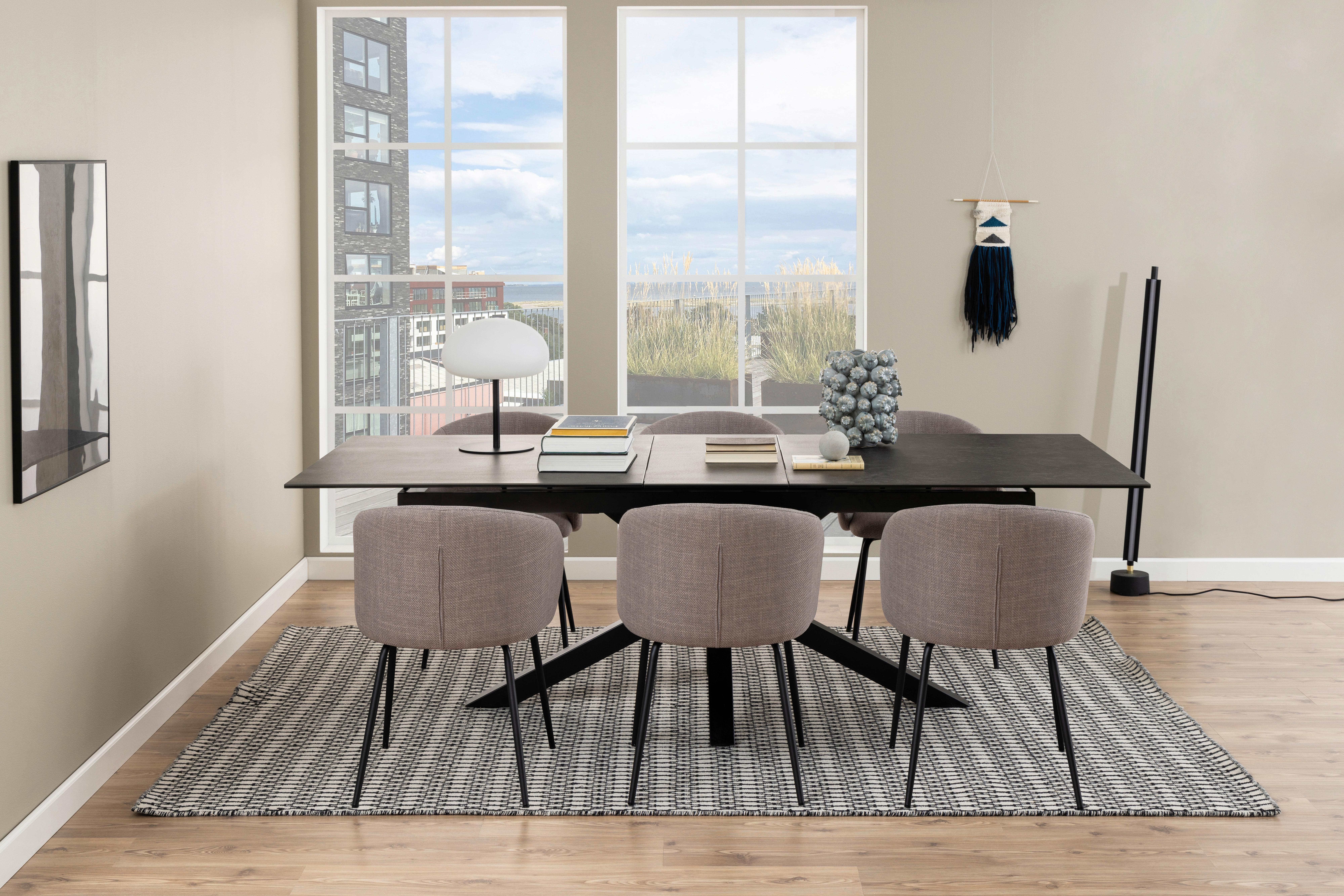 Esstisch ausziehbar Heaven 200-240x100x75,5 cm Schwarz - Schwarz, Design, Keramik/Metall (200-240/100/75,5cm) - MID.YOU