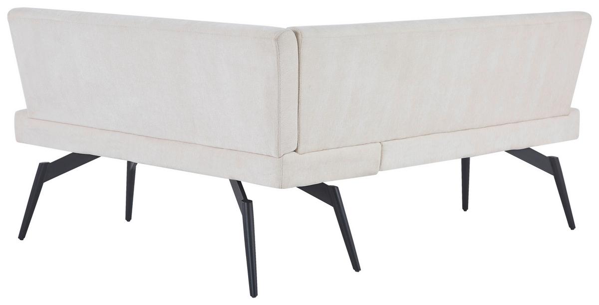 Eckbank Tinos Beige, S: 190x150 cm - Beige/Schwarz, KONVENTIONELL, Textil/Metall (190/150cm) - MID.YOU