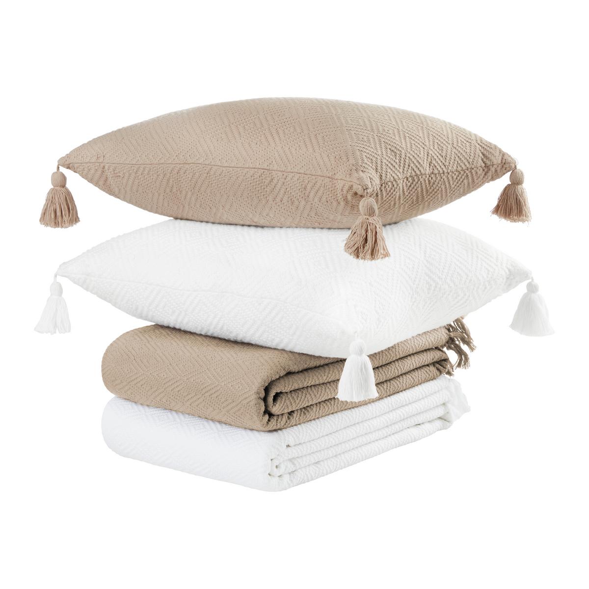 DEKORAČNÝ VANKÚŠ FRIEDA, 40/60 cm, biela - biela, Modern (40/60cm) - Modern Living