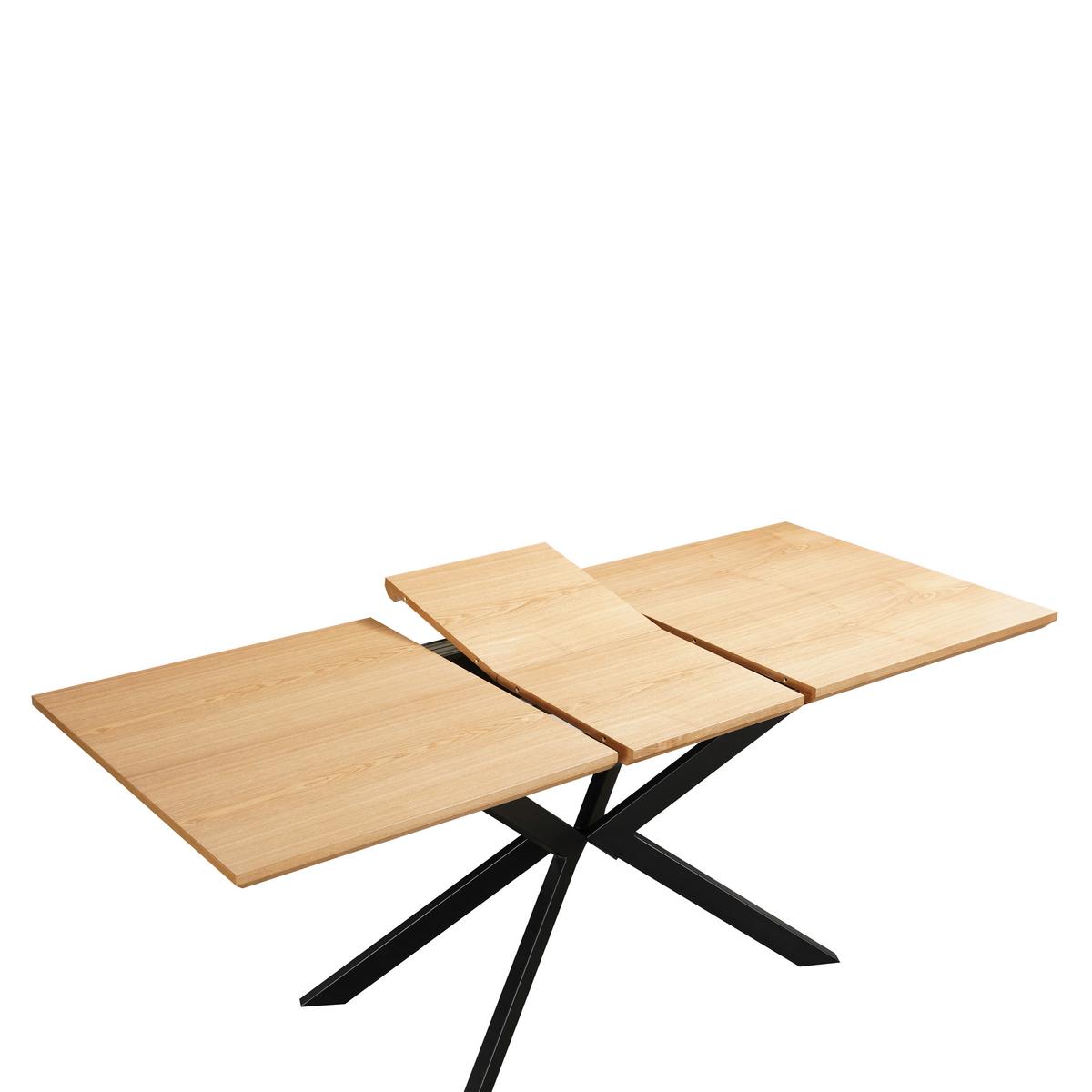 Esstisch Elena - Schwarz/Naturfarben, MODERN, Holzwerkstoff/Metall (140/80/76cm) - MID.YOU