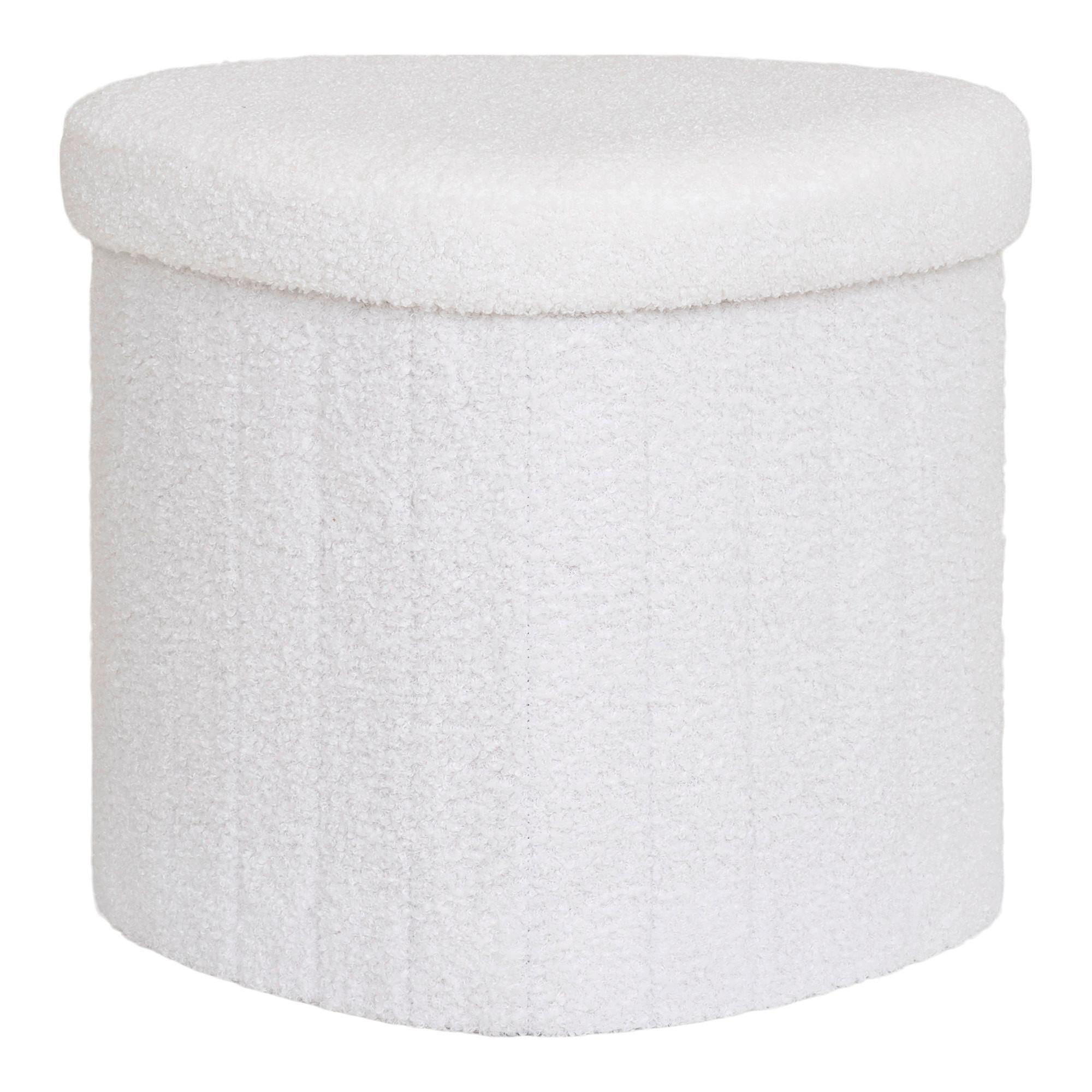 Pouf Medford Weiß, B/htht: 42,5x37,5x36,5cm - Weiß, Basics, Textil (42,5/37,5/36,5cm)