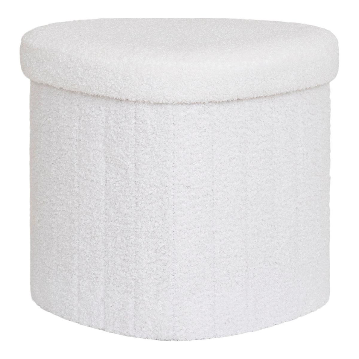 Pouf Medford Weiß, B/htht: 42,5x37,5x36,5cm - Weiß, Basics, Textil (42,5/37,5/36,5cm)