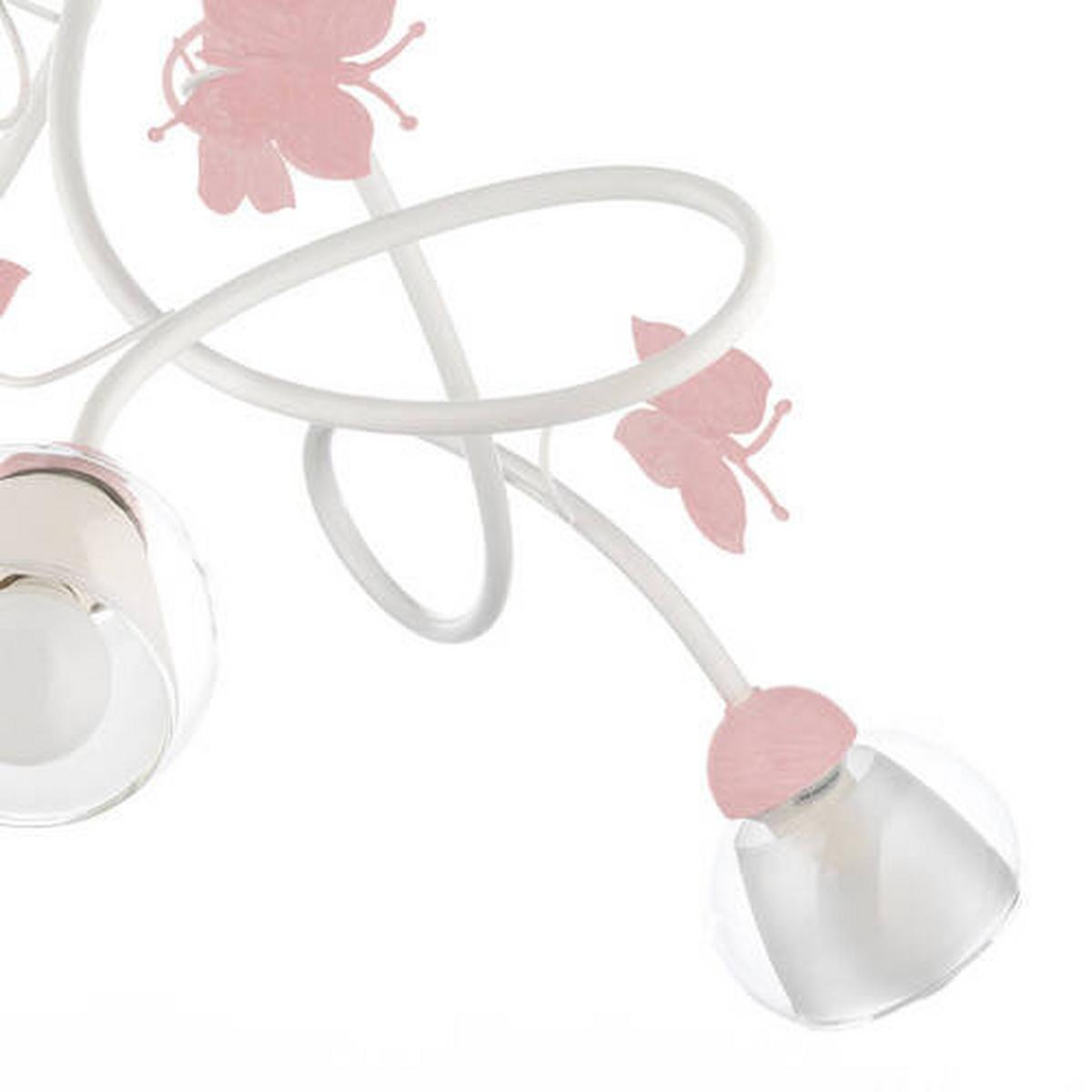 Kinderhängeleuchte 4924/3 - Pink/Weiß, Basics, Glas/Metall (65/80cm)