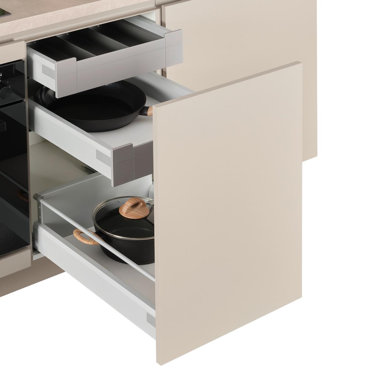 Küchenblock Win - Creme, MODERN, Holzwerkstoff (270cm) - Express-Kuechen