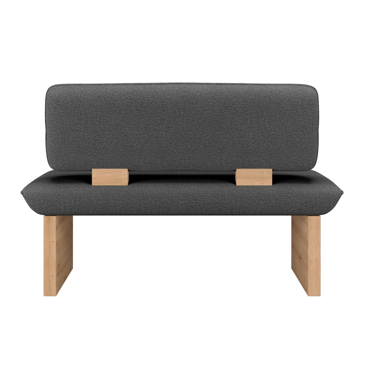 Sitzbank Beluna II Webstoff schwarz, B: 140cm - Eichefarben/Schwarz, KONVENTIONELL, Holzwerkstoff/Textil (140/87/67cm) - James Wood