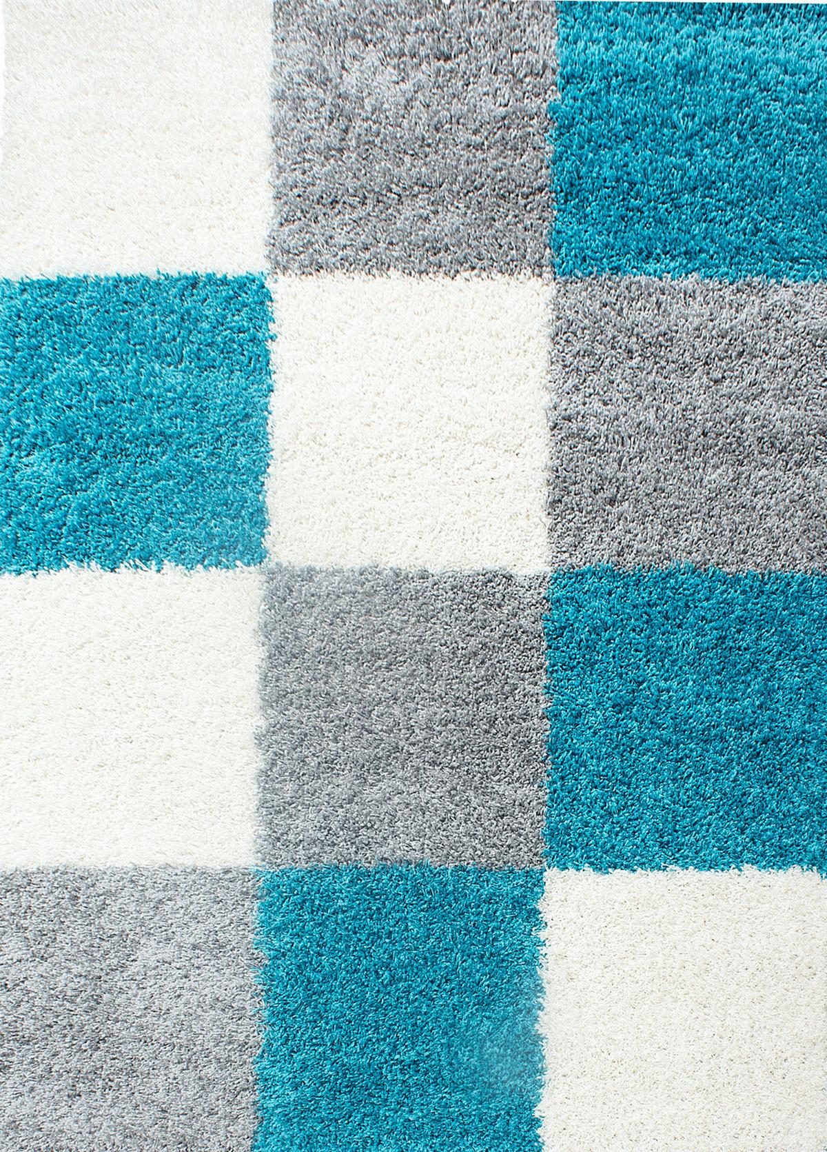 Hochflor Teppich Türkis Life 200x290 cm - Türkis/Hellgrau, KONVENTIONELL, Textil (200/290cm) - Novel