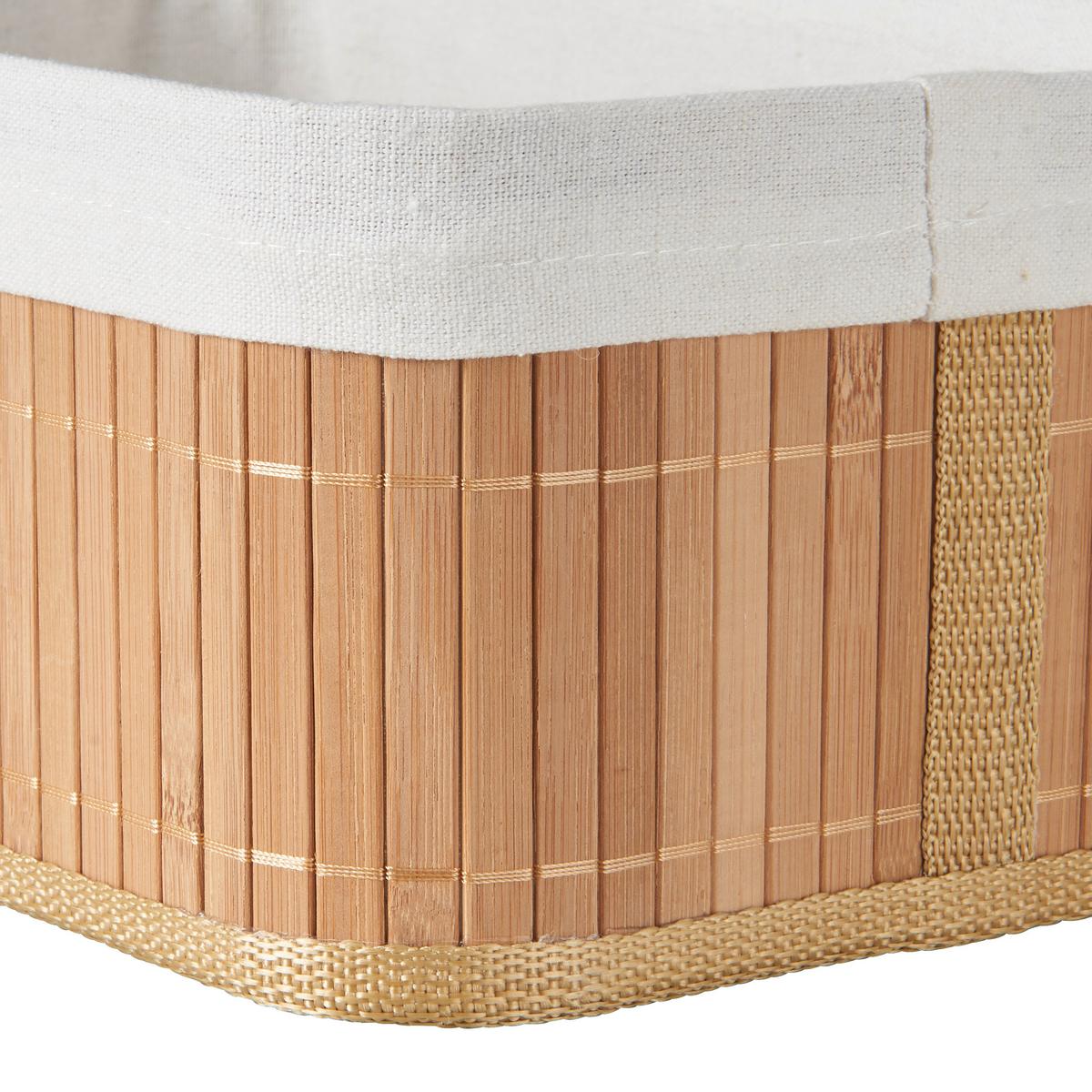 Sada košů Bamboo, 3ks/bal. - bílá/béžová, kov/kompozitní dřevo - Zandiara