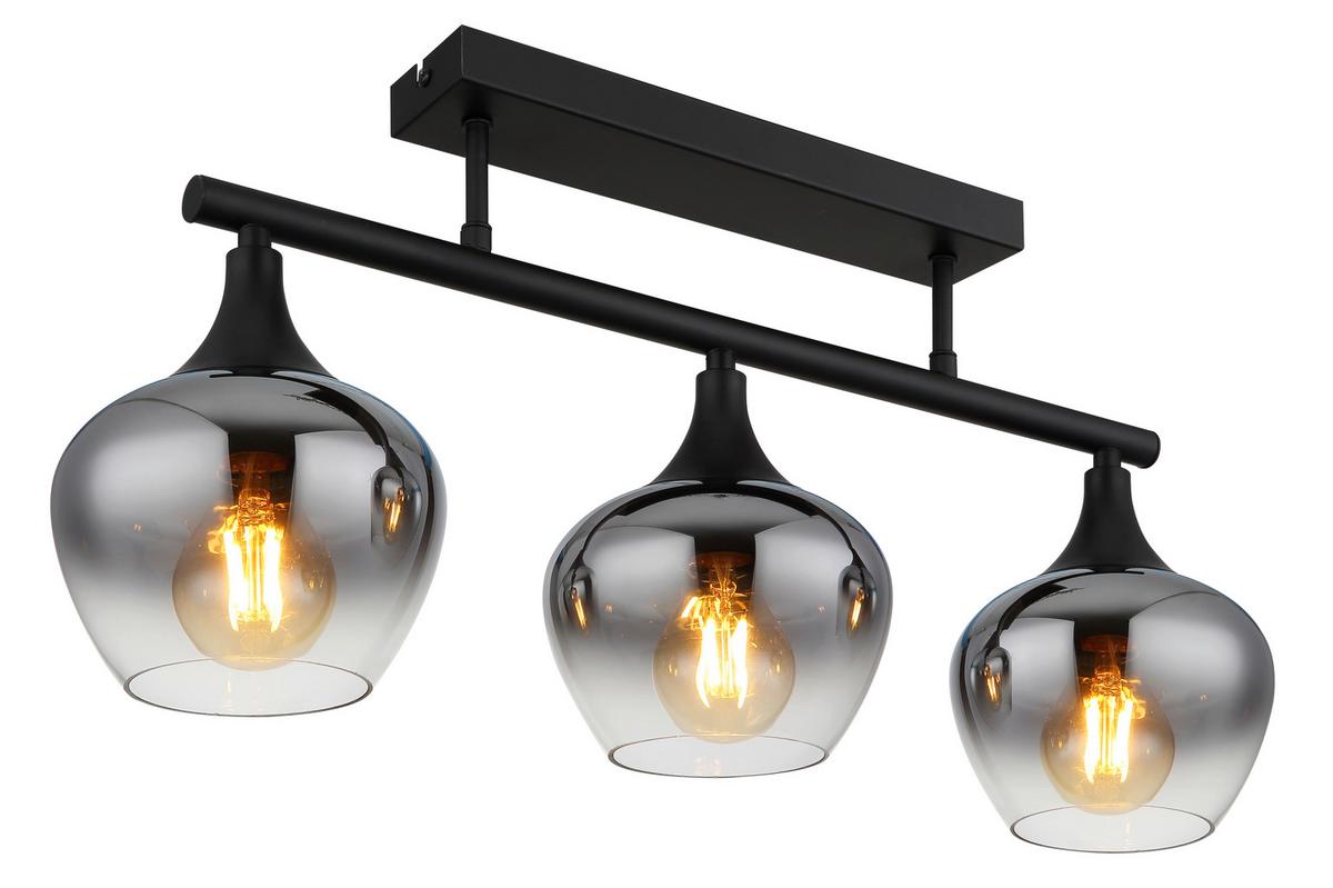 Mennyezeti Lámpa 15548-3d1 - fekete, Design, Üveg/fém (65/15/28,5cm) - Globo