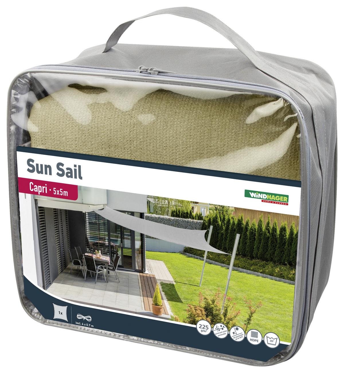 Sonnensegel Quadrat 5x5 M - Champagner, Basics (500/500cm)