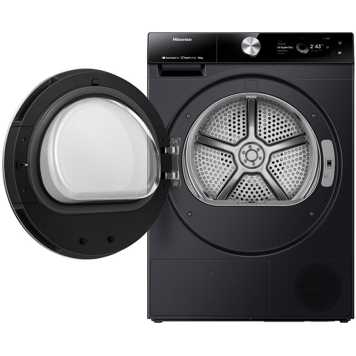 Wärmepumpentrockner Dh7s107bb - Schwarz, Basics, Glas/Kunststoff (59,5/84,5/64cm) - Hisense