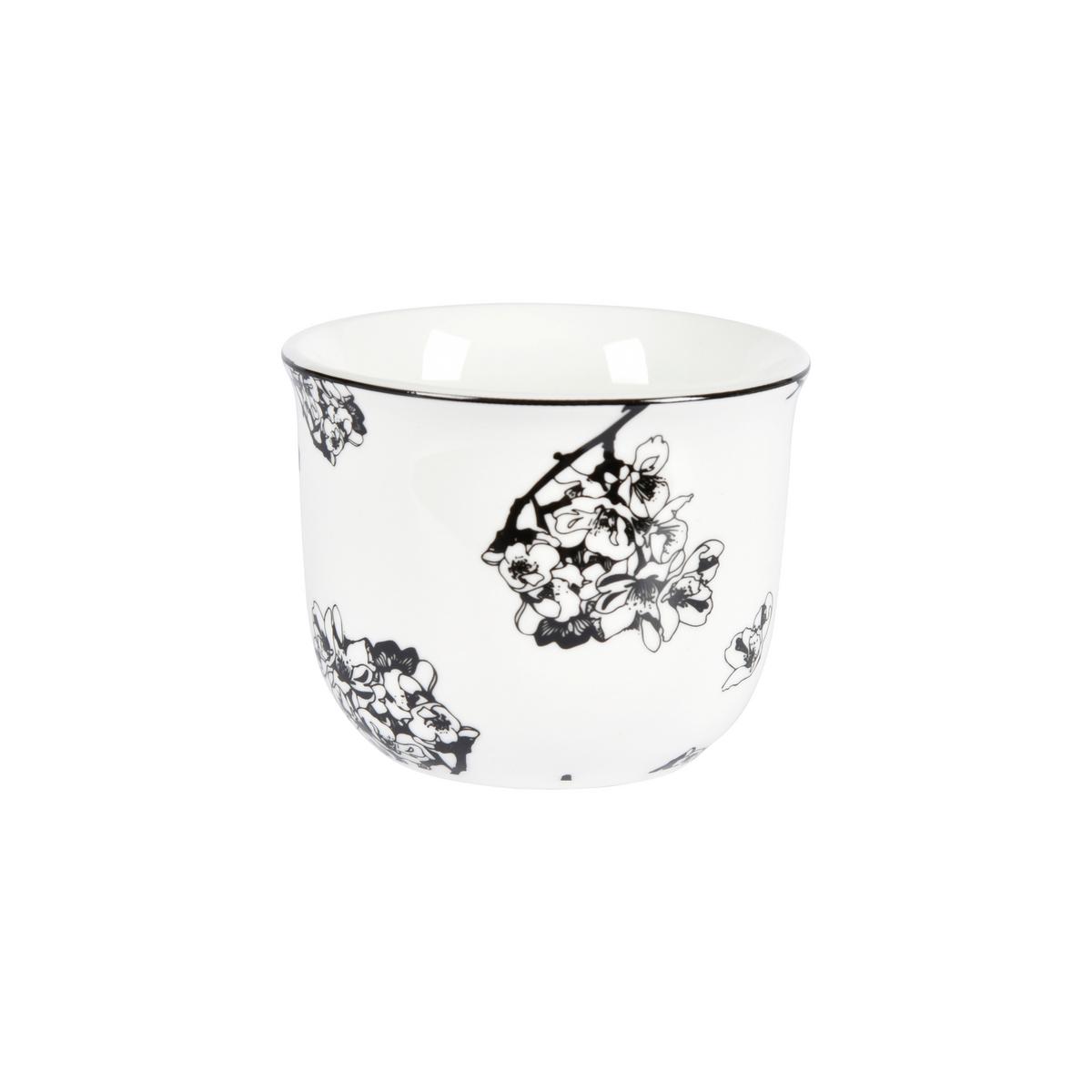 Šálek na čaj Shiva, 80ml - bílá/černá, Lifestyle, keramika (8,3/6,5cm) - Premium Living