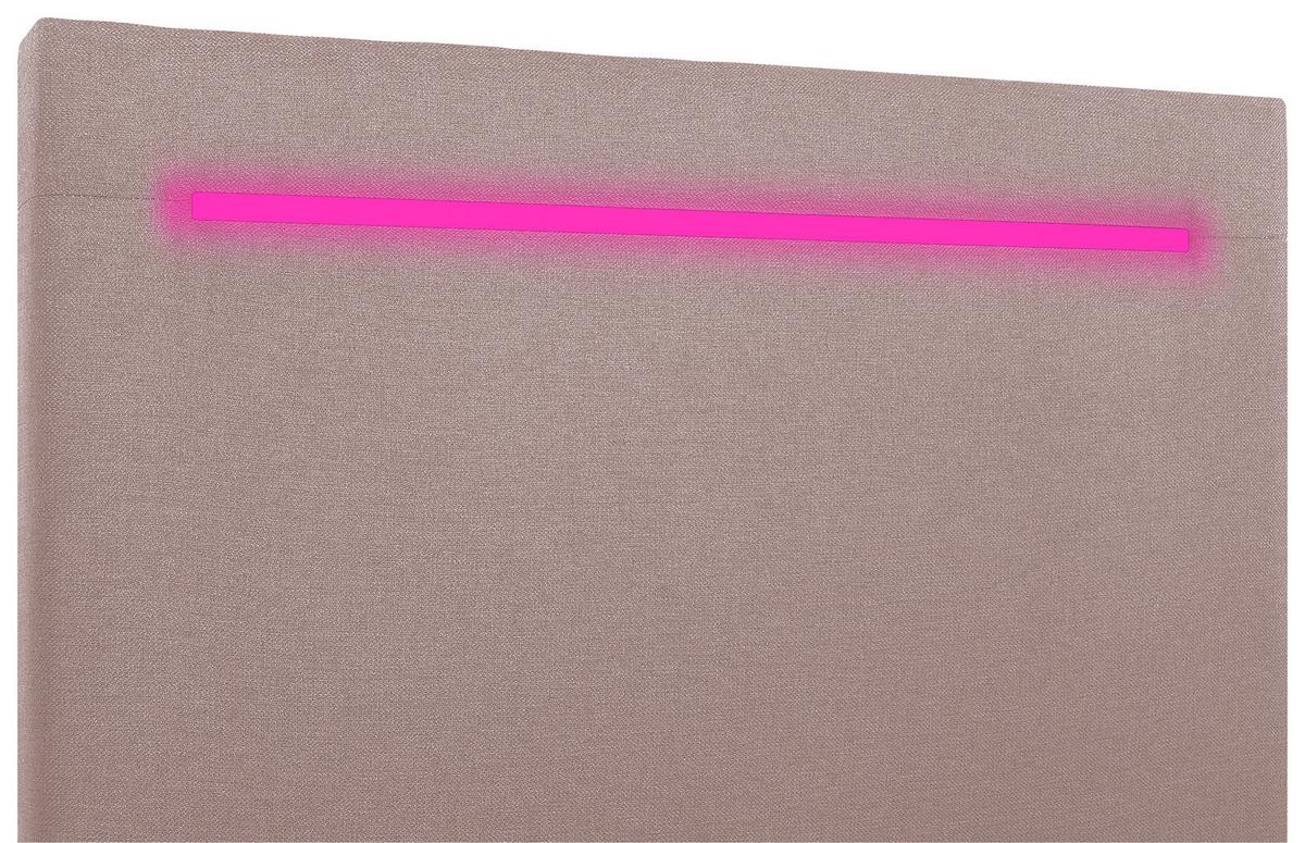 Boxbett Pisa 100 Led 100x200 Rosa - Schwarz/Rosa, MODERN, Holzwerkstoff/Textil (100/200cm) - MID.YOU