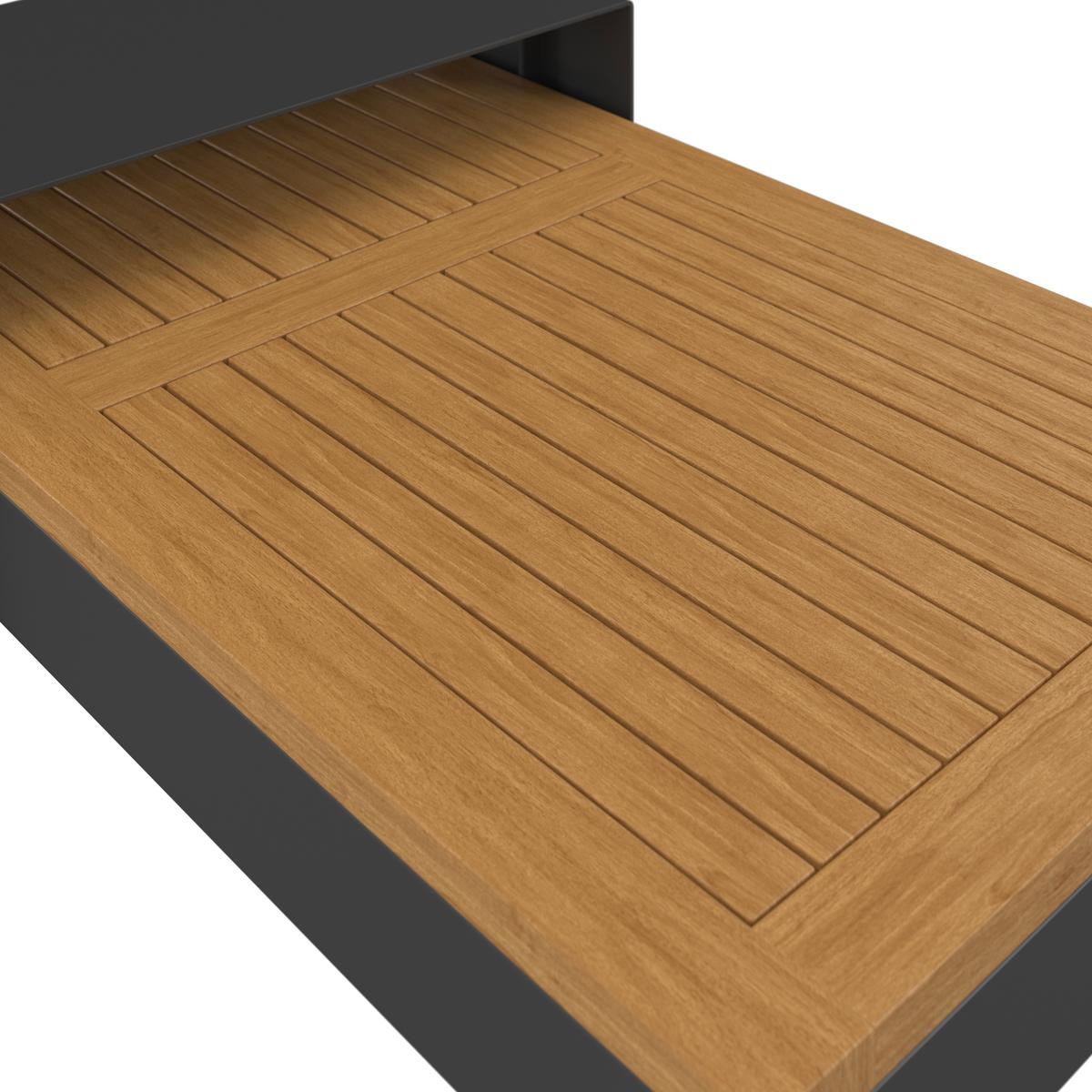 Zahradní sedací souprava AMAIA - šedá/tmavě šedá, Moderní, kov/dřevo (323/80/70cm) - Bessagi Garden