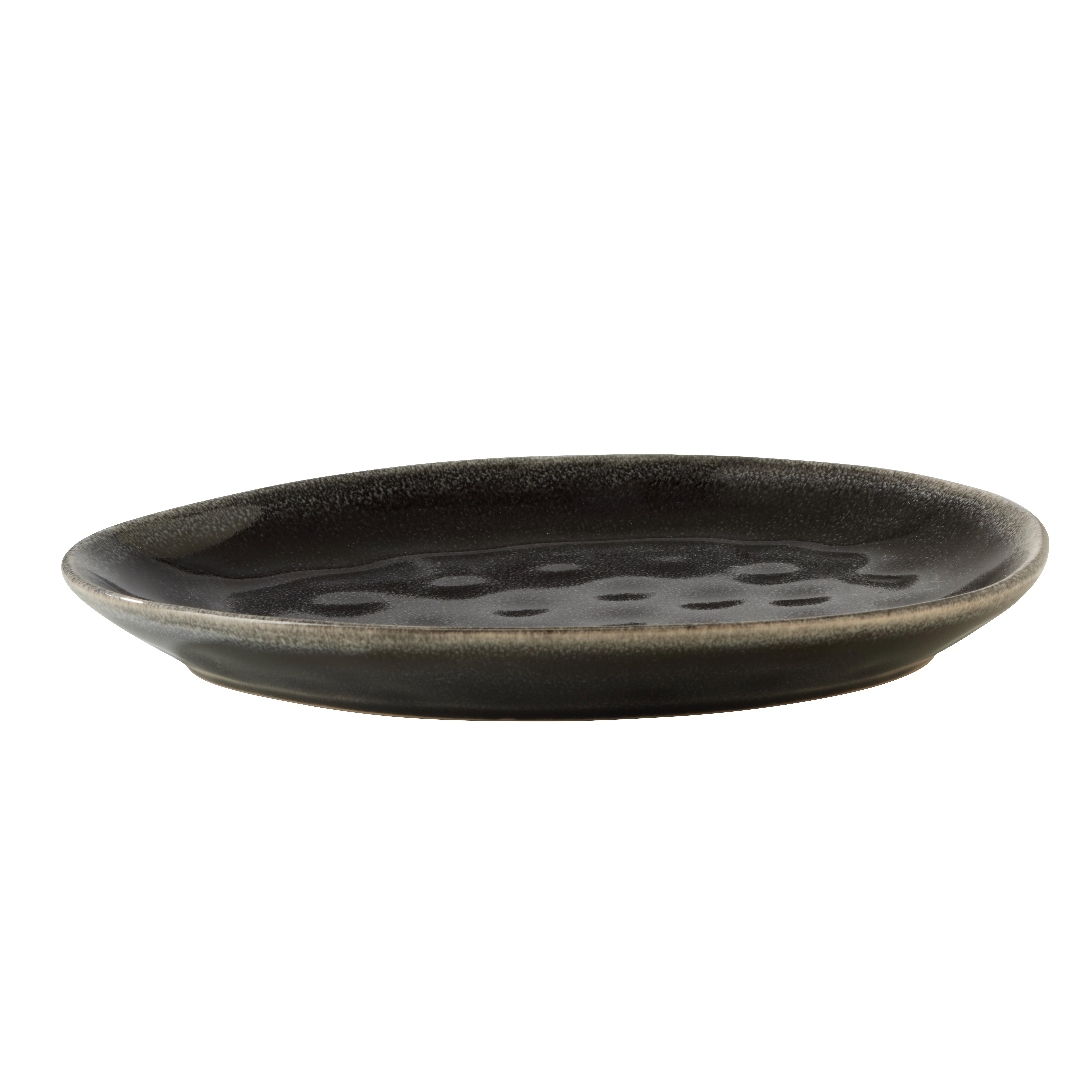 Dezertný tanier SINDRI - čierna, Modern, keramika (22/18/2cm)