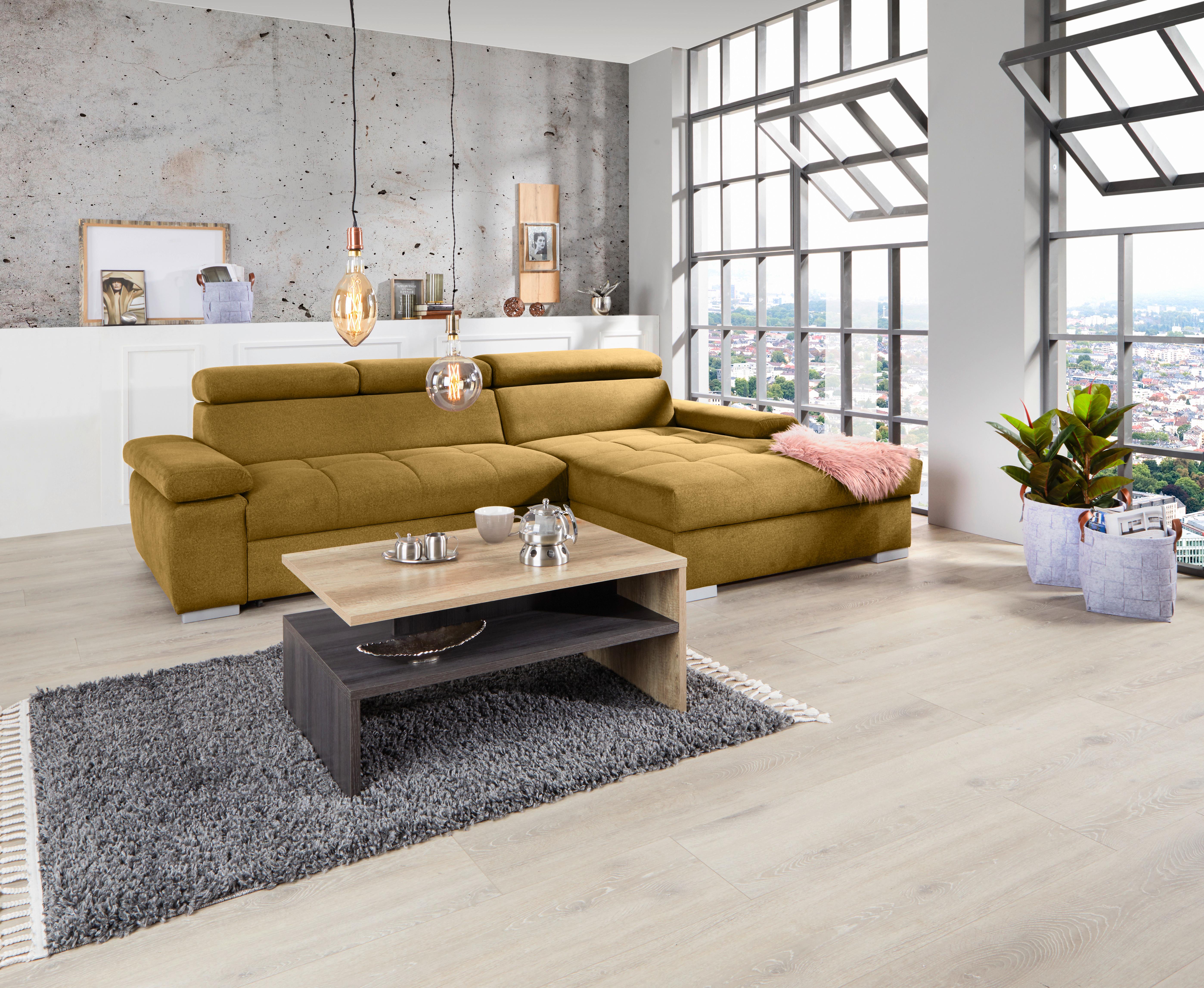 Ecksofa Perry - Ecru/Silberfarben, Design, Textil (292/183cm) - Livetastic