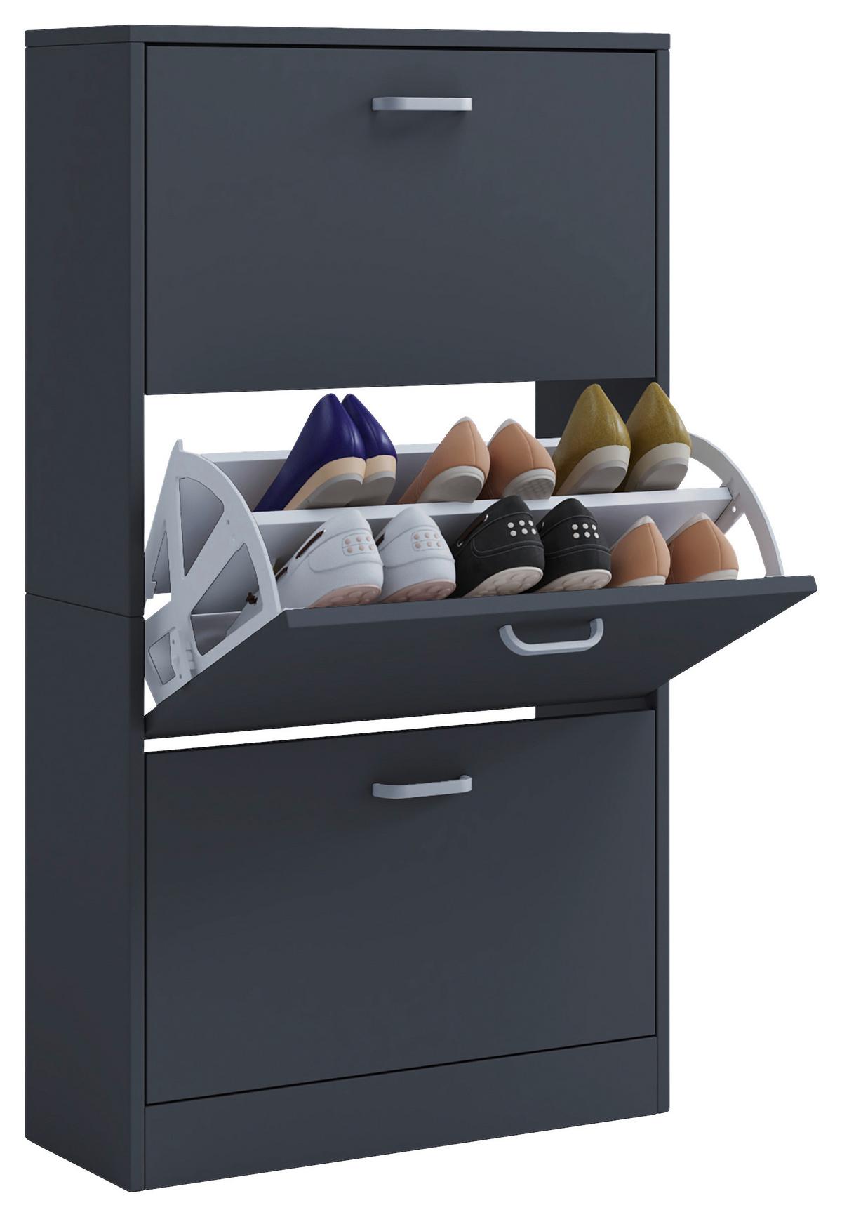 Schuhschrank Sipos Anthrazit B: 59 cm - Anthrazit, Design, Holzwerkstoff (59/105/22cm) - MID.YOU