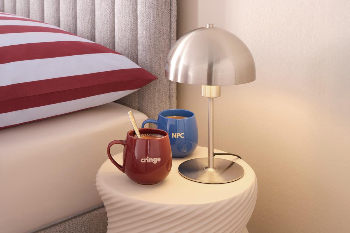 STOLNÁ LAMPA MUSCH - čierna/niklová, Modern, kov/plast (18/18/30cm) - Mömax