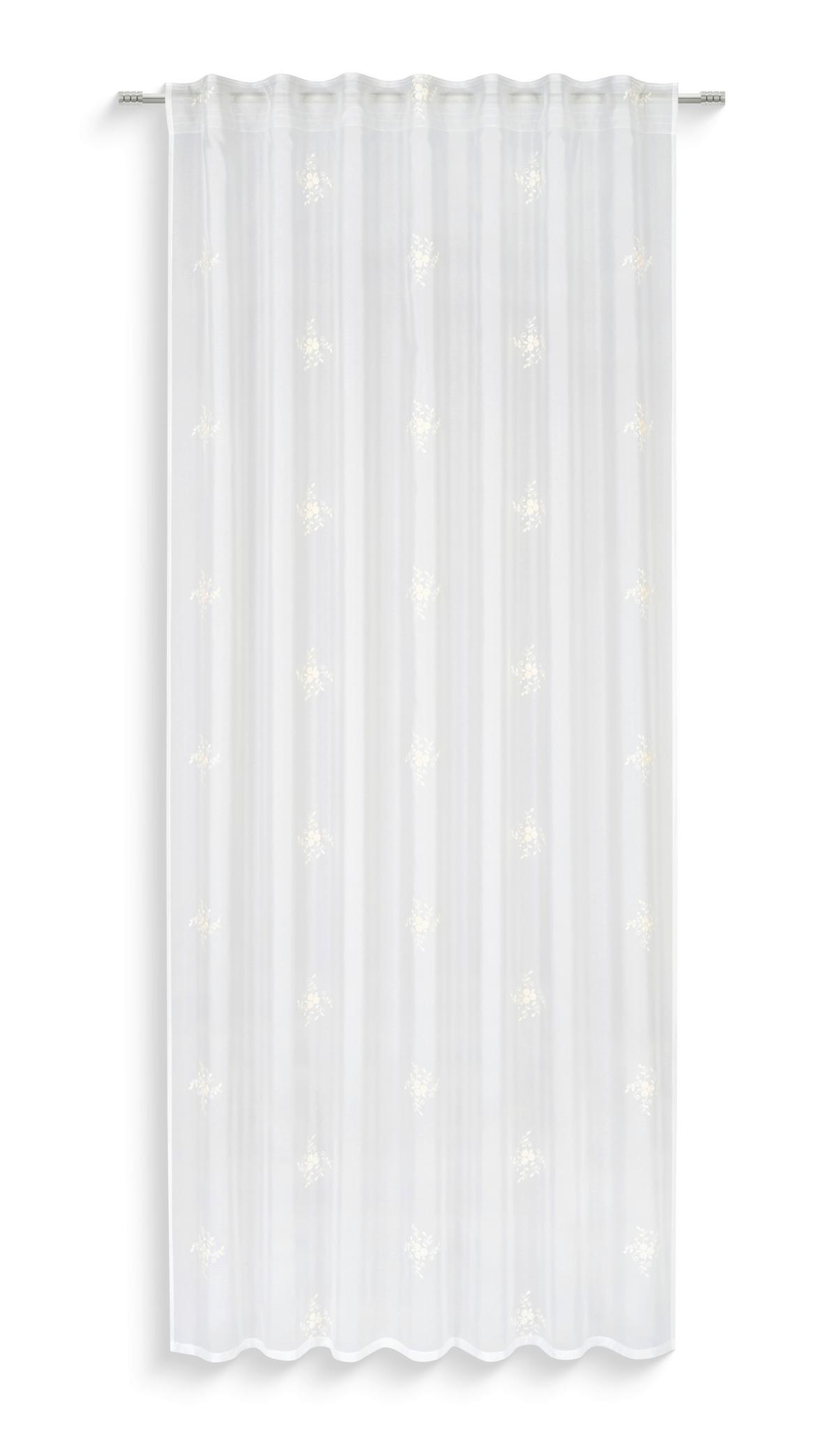 Fertigvorhang Agathe - Weiß, MODERN, Textil (140/245cm) - Luca Bessoni