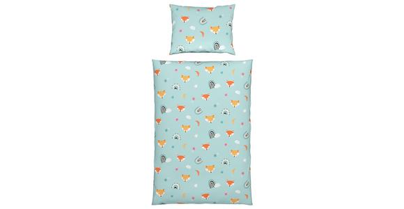 Babybettwäsche 135x100 Cm Lilli Fuchs-Motiv Baumwolle - Blau, MODERN, Textil (100/135cm) - Luca Bessoni