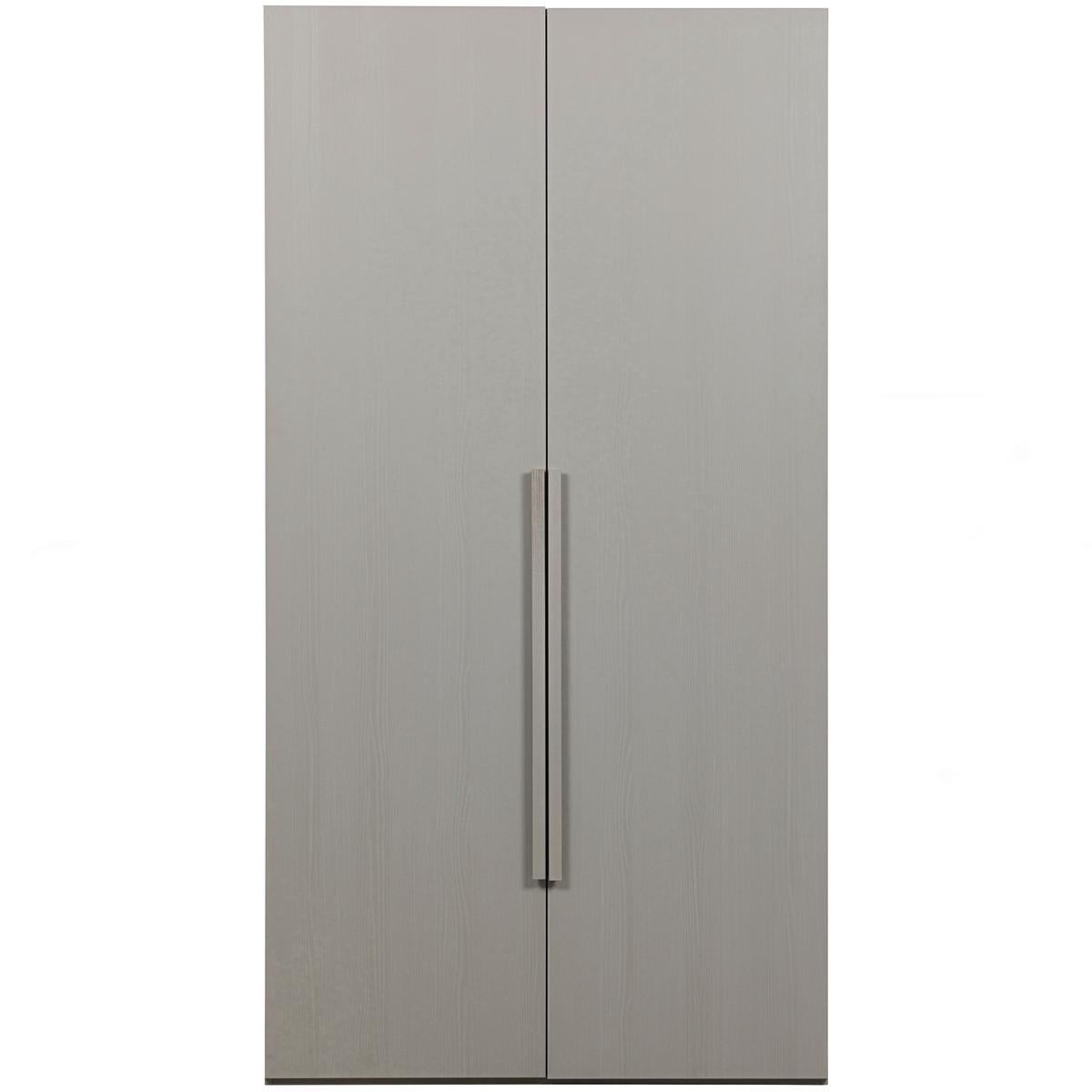 Drehtürenschrank Rens, Grau B: 110 cm - Walnussfarben/Grau, Design, Holz (110/210/58cm) - Livetastic