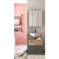 Badezimmer Mason Grau Eiche Dekor - Eichefarben/Schwarz, MODERN, Glas/Holzwerkstoff (60cm) - MID.YOU