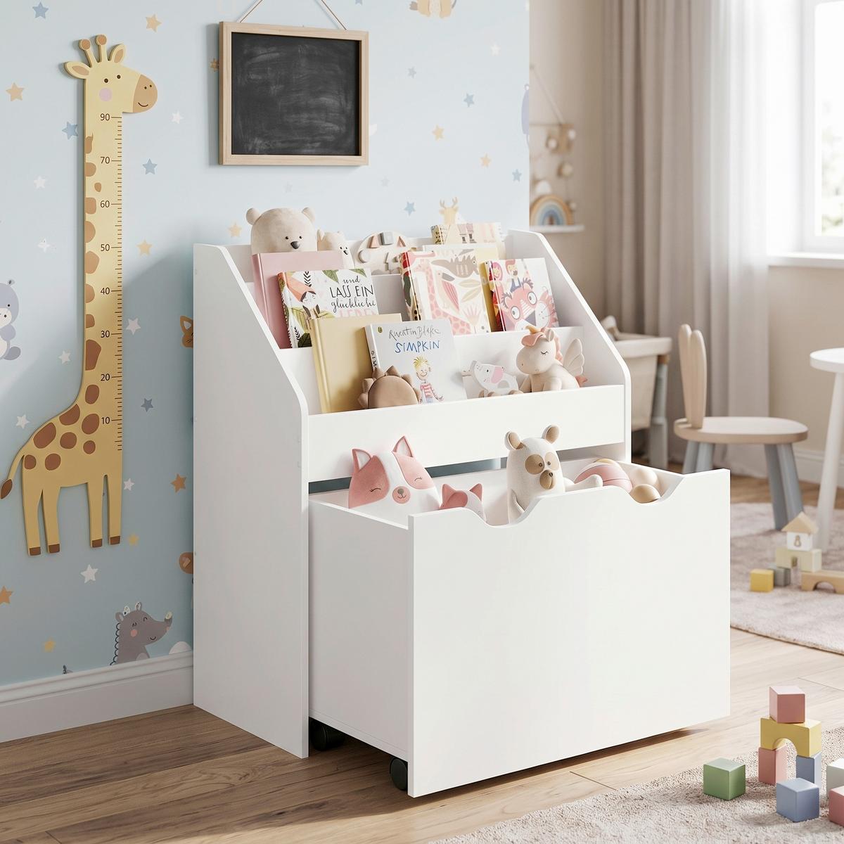 Kinderregal Toy Storage Shelf Weiß B: 62,5 cm - Weiß, MODERN, Holzwerkstoff (62,5/70/29,5cm) - MID.YOU