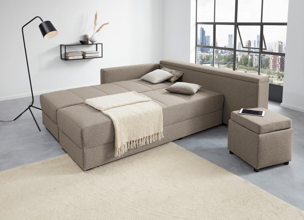 Ecksofa Looks Iii - Hellgrau/Schwarz, Design, Textil (287/229cm) - LOOKS by W.Joop