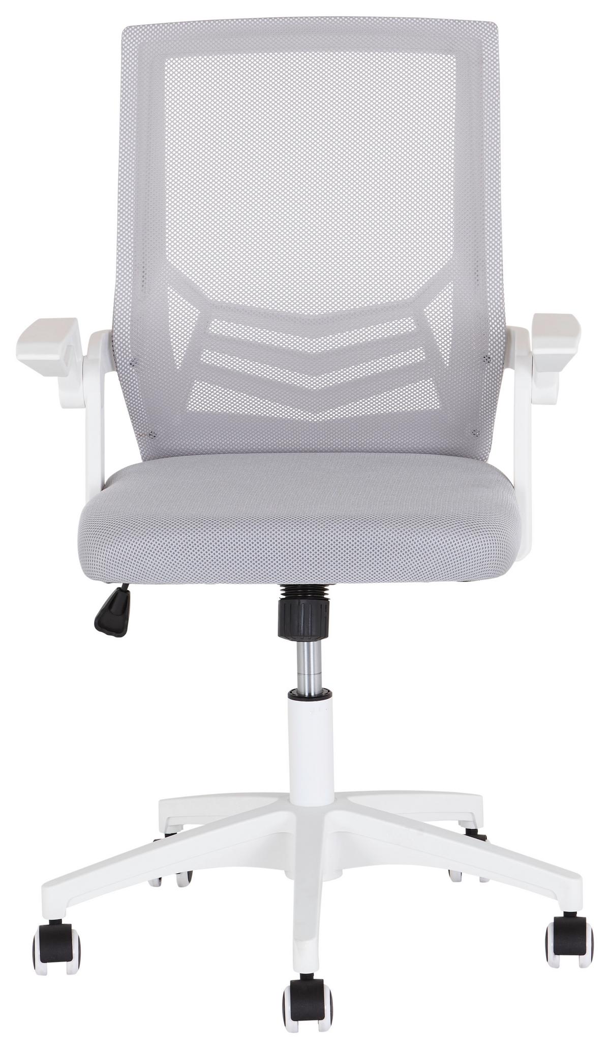 Drehstuhl Marina Mit Armstützen Grau/Schwarz/Weiß - Schwarz/Weiß, MODERN, Kunststoff/Textil (61/91,5-101,5/56cm) - MID.YOU