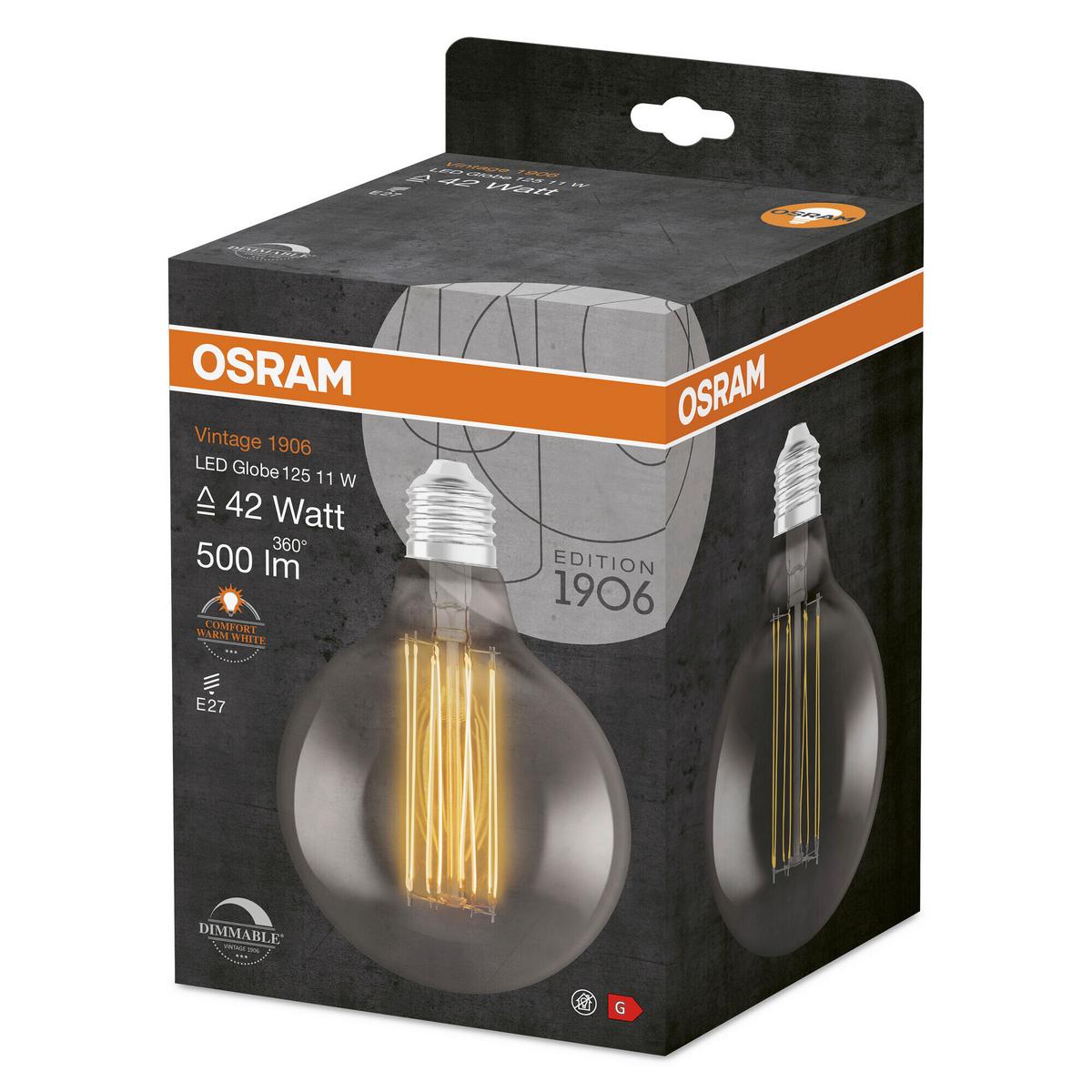 LED-Leuchtmittel Vintage 1906 Led Dim42 11w/180 - Hellgrau, Basics, Glas (12,4/17,3cm) - Osram