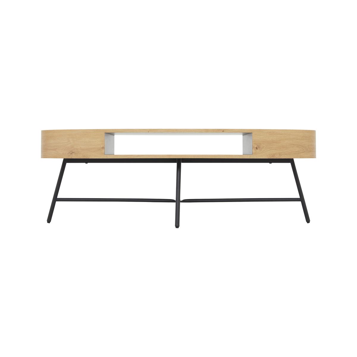 Konferenční stolek EMILIA - černá/barvy dubu, Moderní, kov (120/60/40cm) - Bessagi Home