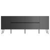 Sideboard Posseik Industrial Graphit/Eichefarben B: 199 cm - Eichefarben/Schwarz, Design, Holzwerkstoff (199/75,8/42cm) - P & B