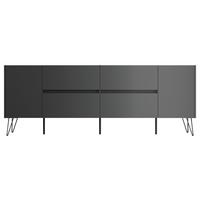 Sideboard Posseik Industrial Graphit/Eichefarben B: 199 cm - Eichefarben/Schwarz, Design, Holzwerkstoff (199/75,8/42cm) - P & B
