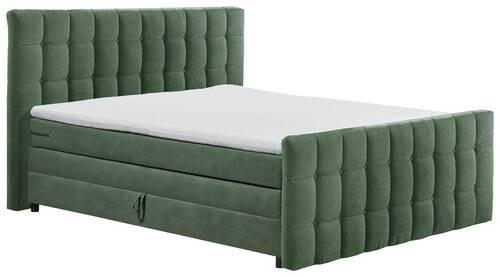 Boxspringbett Mendoza 6 - Schwarz/Olivgrün, MODERN, Holzwerkstoff/Textil (180/200cm) - MID.YOU