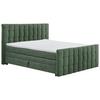 Boxspringbett Mendoza 6 - Schwarz/Olivgrün, MODERN, Holzwerkstoff/Textil (180/200cm) - MID.YOU