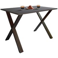 Esstisch Xona Anthrazit, Schwarz L: 110 cm - Anthrazit/Silberfarben, Basics, Holzwerkstoff/Metall (110/80/76cm) - MID.YOU