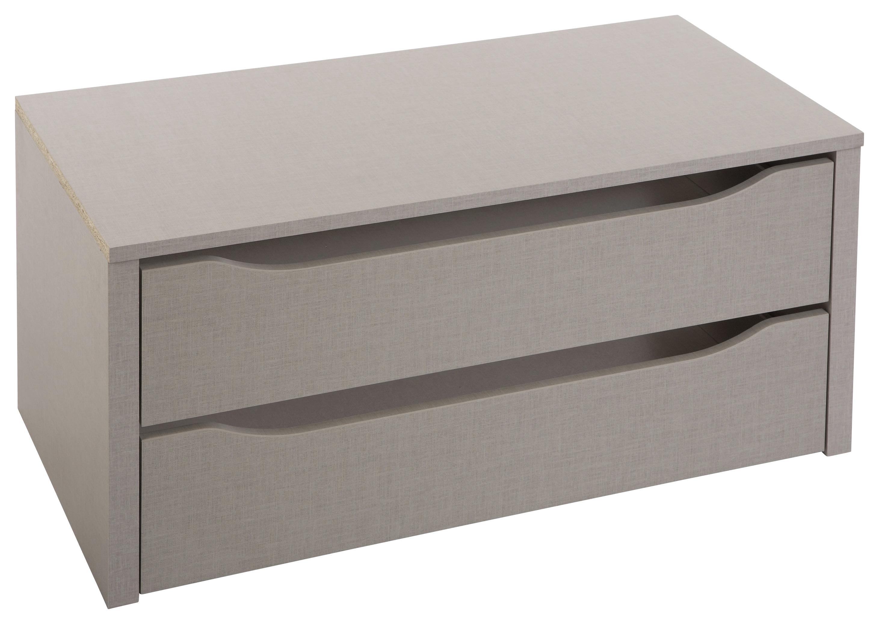 ZÁSUVKOVÝ DIEL 2 ZÁSUVKY - sivá, Konventionell, drevo (88/39/45cm)
