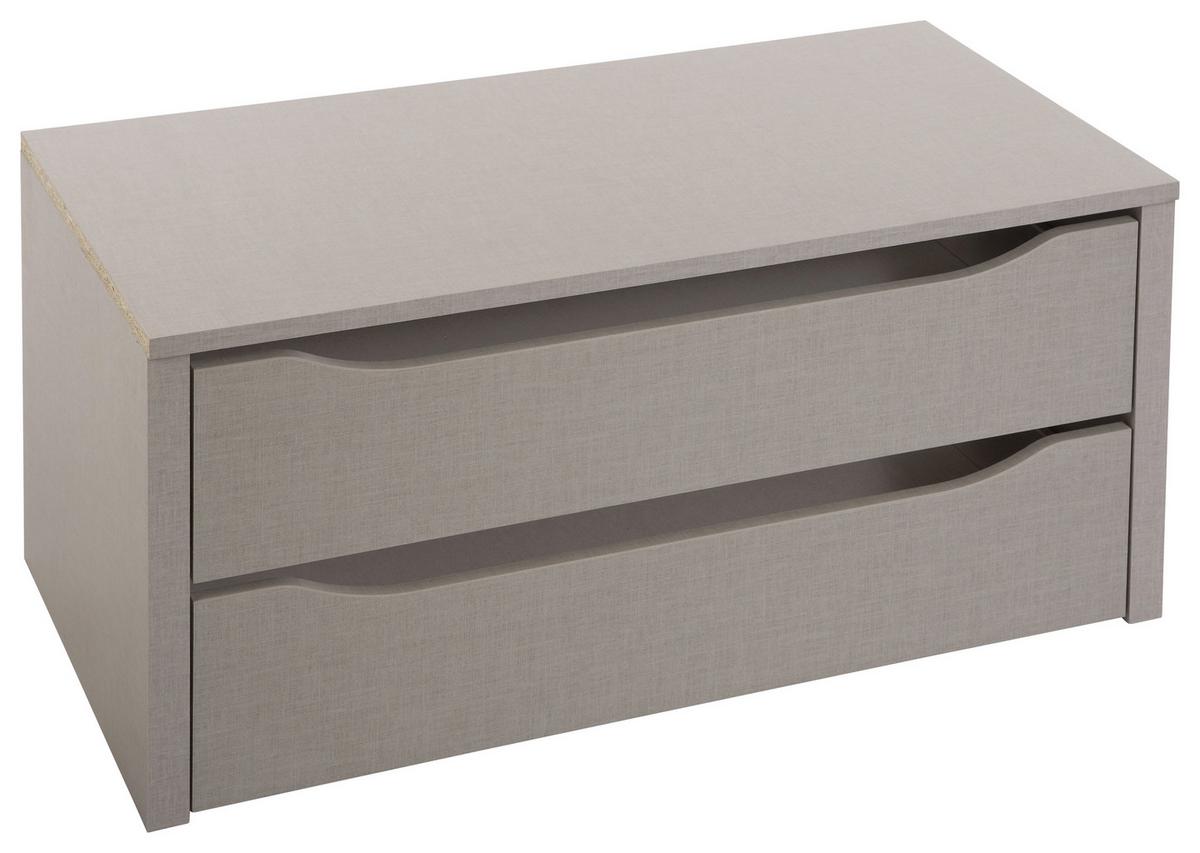 ZÁSUVKOVÝ DIEL 2 ZÁSUVKY - sivá, Konventionell, drevo (88/39/45cm)