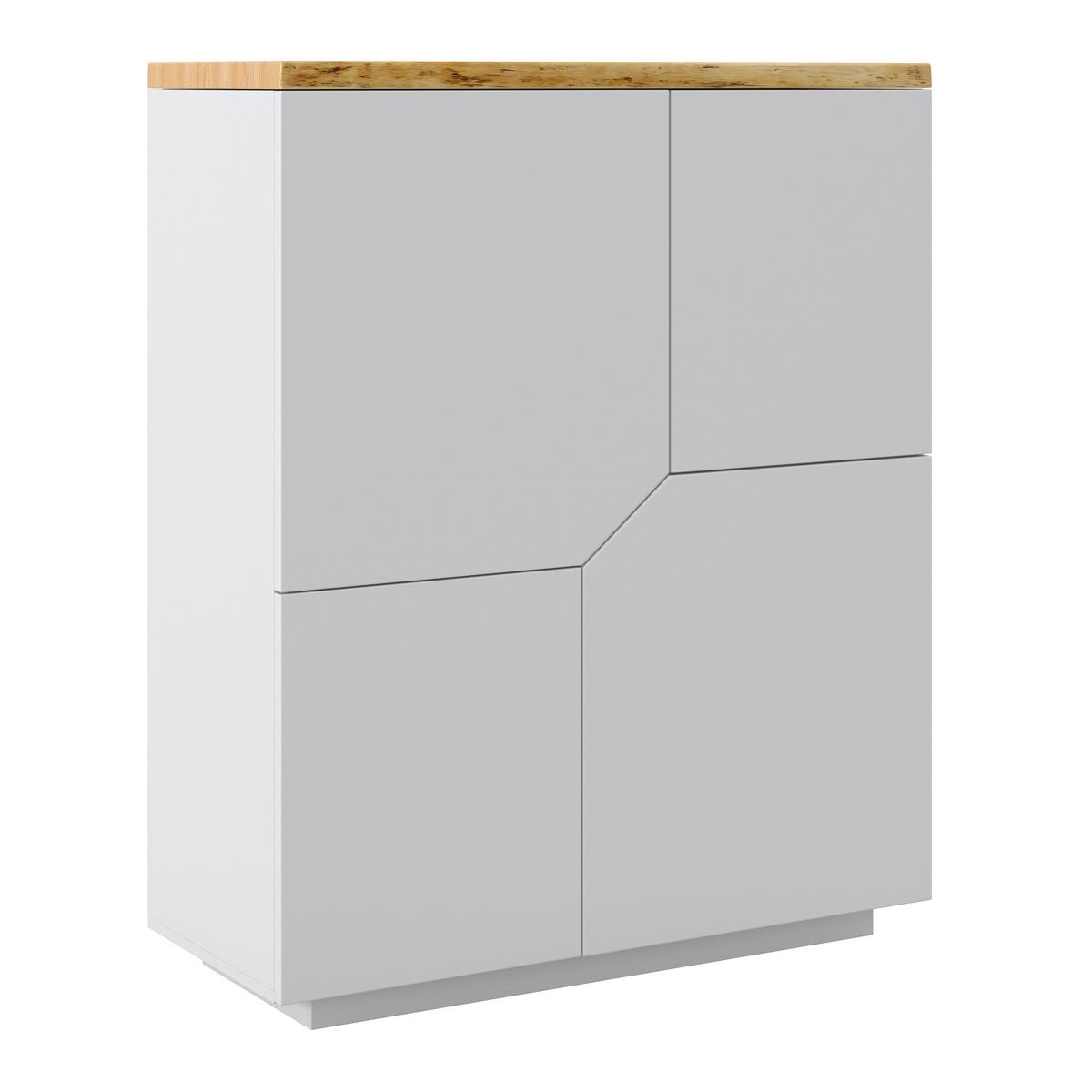 Komoda CARLOS - bílá/barvy dubu, Moderní, dřevo (100/122/42cm) - Modern Living